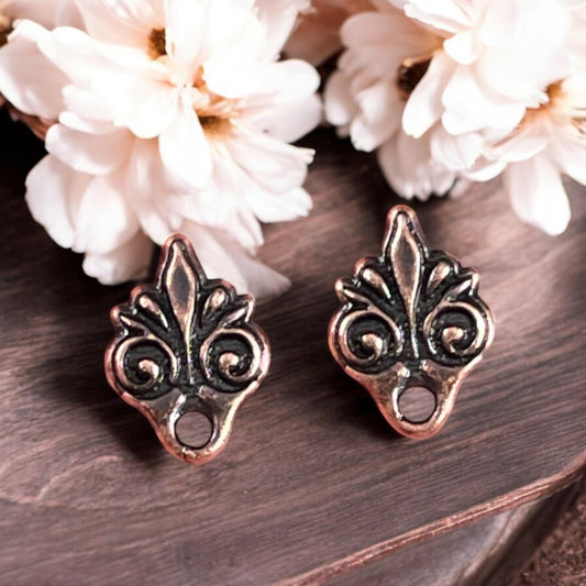 TierraCast Vignette Earring Post, Antiqued Copper Titanium Post Earring (PF/1046-87) * Qty. 4