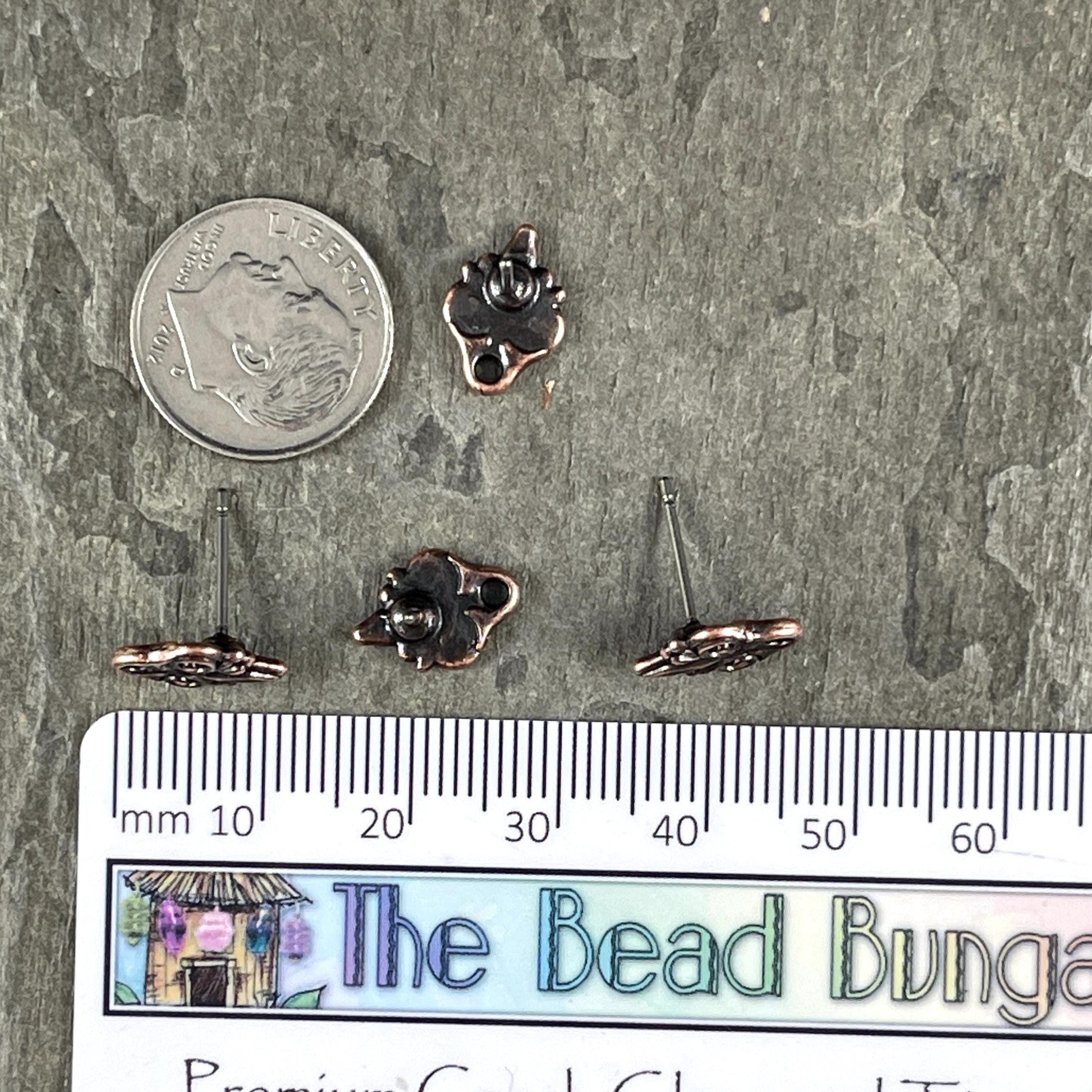 TierraCast Vignette Earring Post, Antiqued Copper Titanium Post Earring (PF/428-87) * Qty. 4