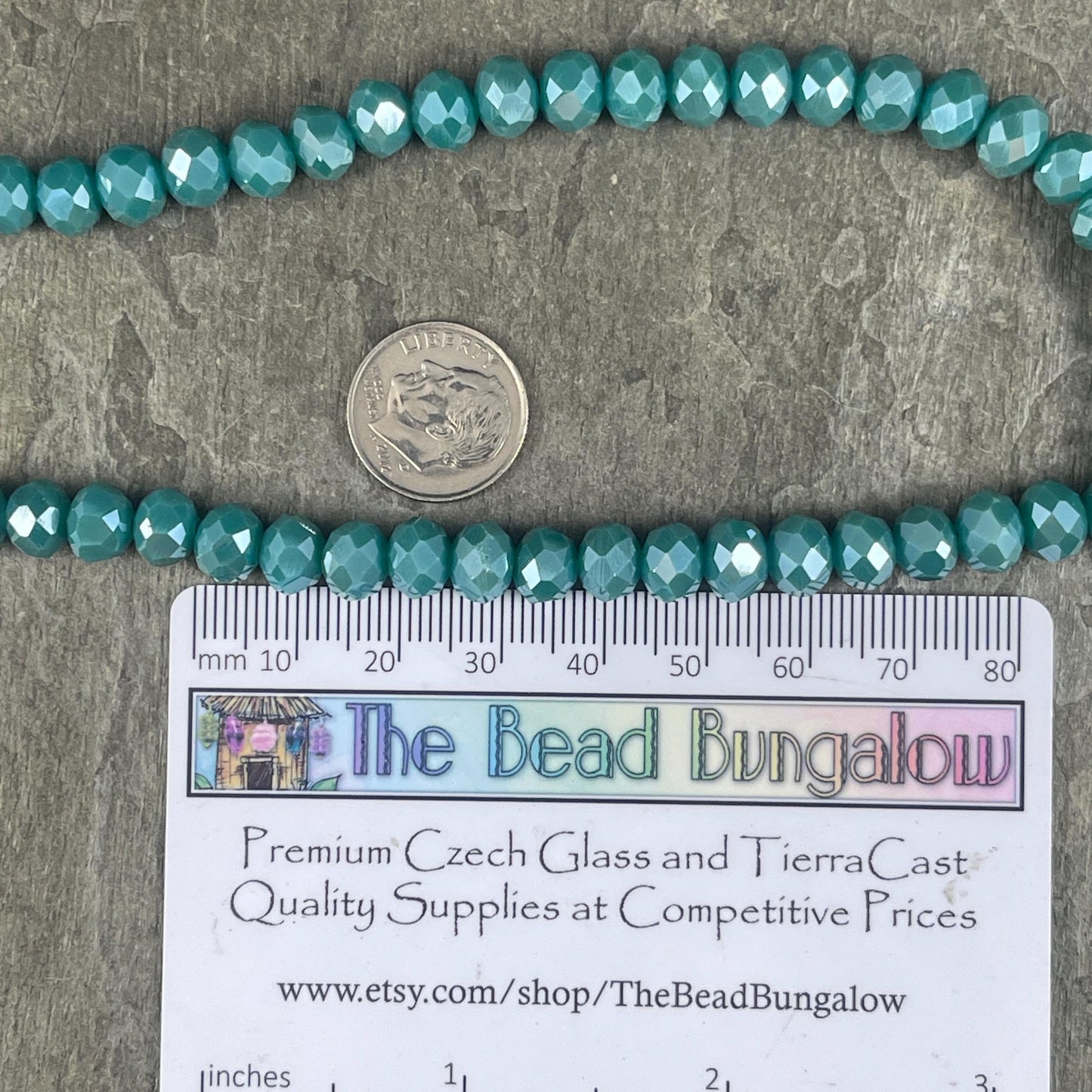 8x6mm Blue Rondelle, Opaque Cadet Blue Faceted Glass Beads (CadetBlue-8) * 36 Beads