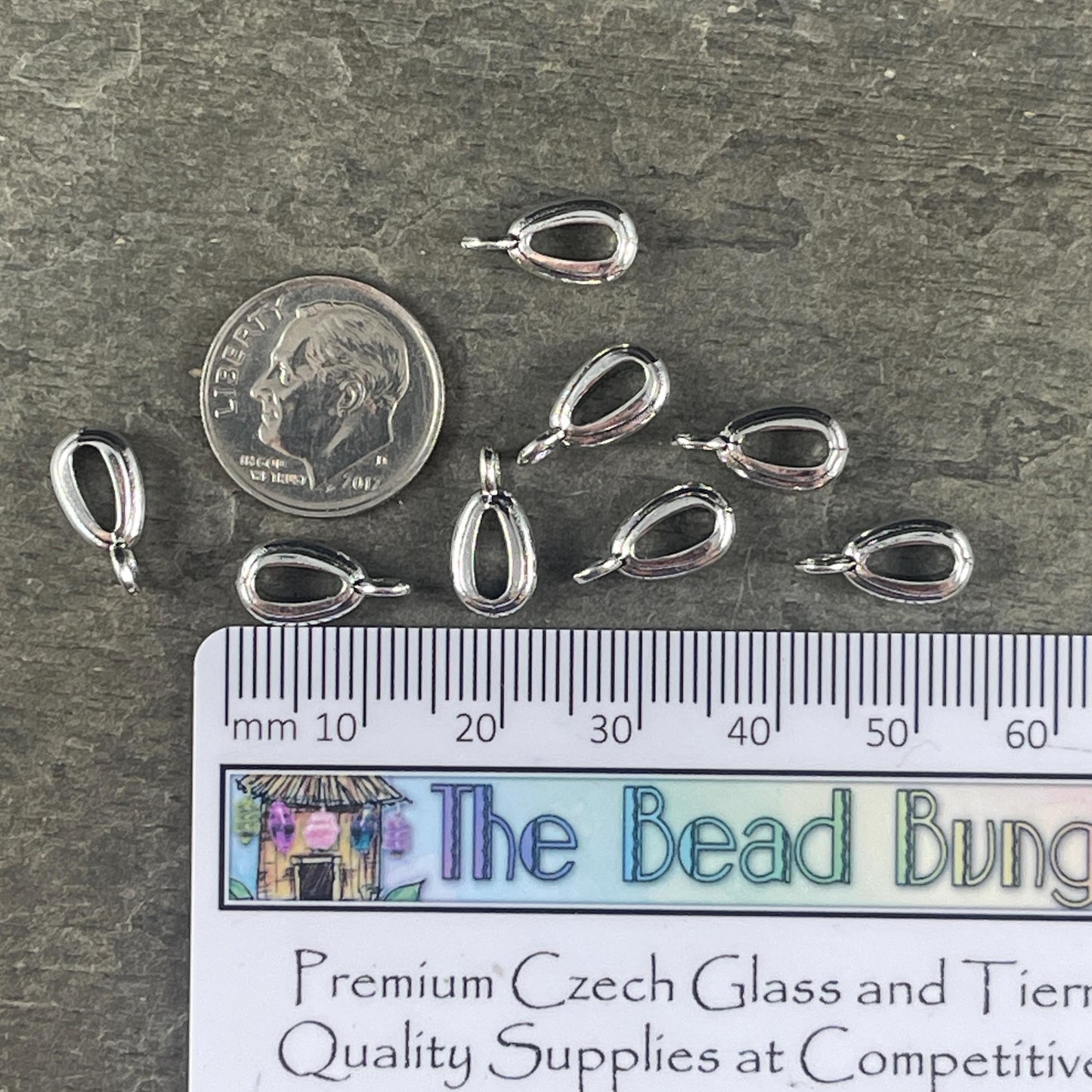 Duplicate listing!! TierraCast Nouveau Pinch Bail, Antiqued Silver Pinch Bail for Pendants (PF/876-77) * Qty. 4