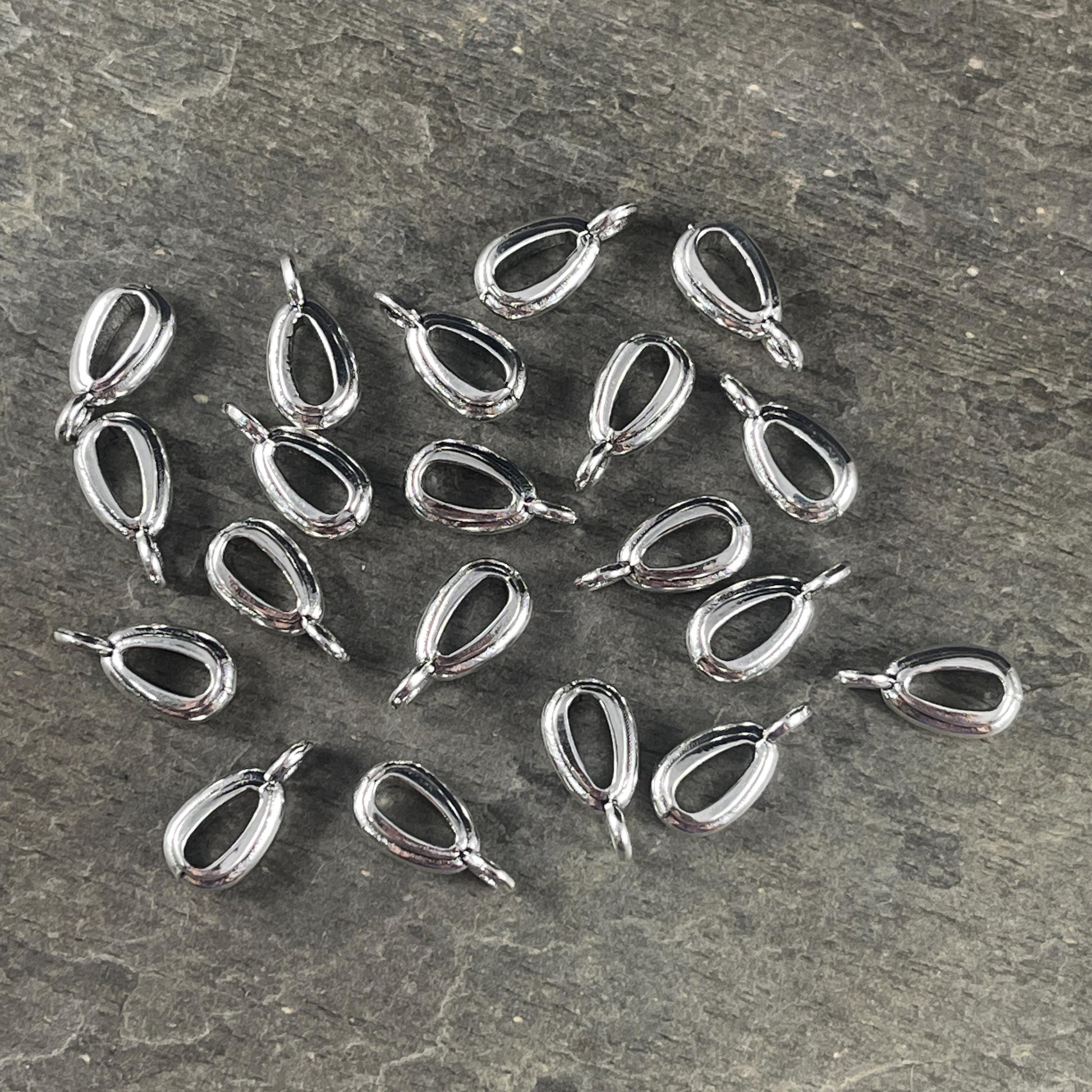 Duplicate listing!! TierraCast Nouveau Pinch Bail, Antiqued Silver Pinch Bail for Pendants (PF/876-77) * Qty. 4