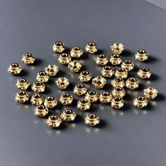 TierraCast Gold 3.5mm Bead Caps - TINY 24k Gold Plated Bead Caps, Scalloped Petals (PF/790-12) * Qty. 50