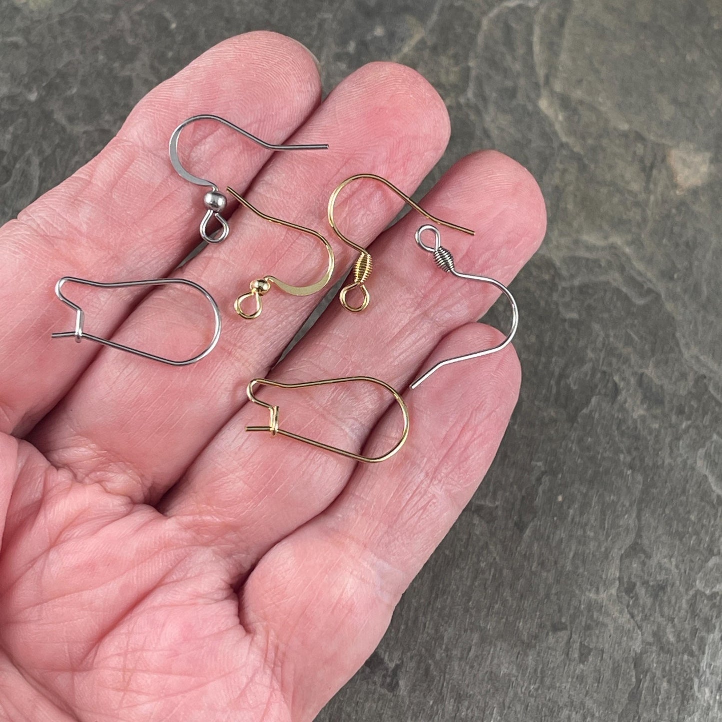 Hypoallergenic Stainless Steel Ear Wire Assortment, Kidney and Hooks with Coil or Ball (STAS-ASST) * Qty. 72