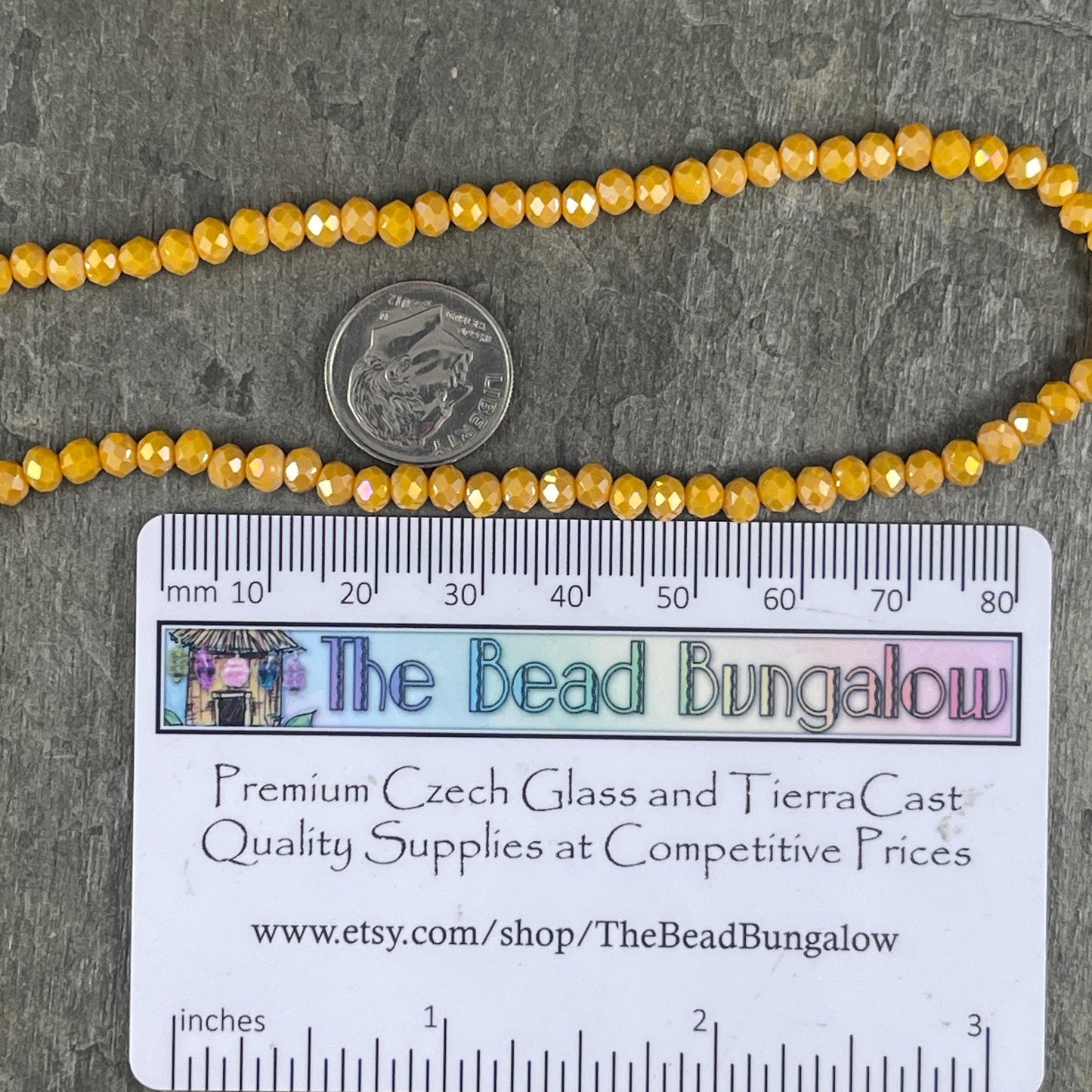 Sunflower Yellow 4x3mm Faceted Glass Beads, Opaque Dark Yellow with AB Finish (SunflowerAB) * 100 Beads