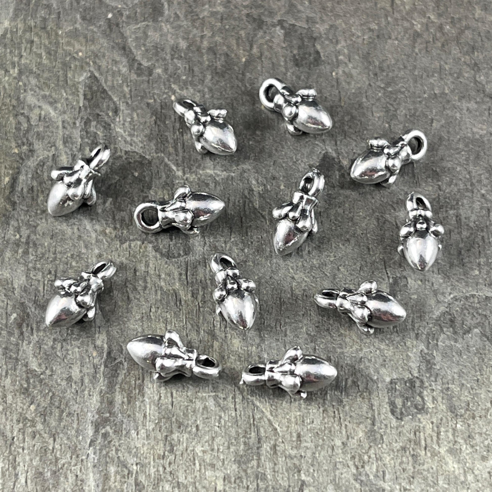 TierraCast Acorn Charm, 10x5mm Antiqued Silver Charm, Nature Theme, New Blossom Collection (PF/1047-77) * Qty. 10