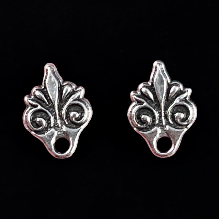 TierraCast Vignette Earring Post, Antiqued Silver with Titanium Post Earring (PF/428-77) * Qty. 4