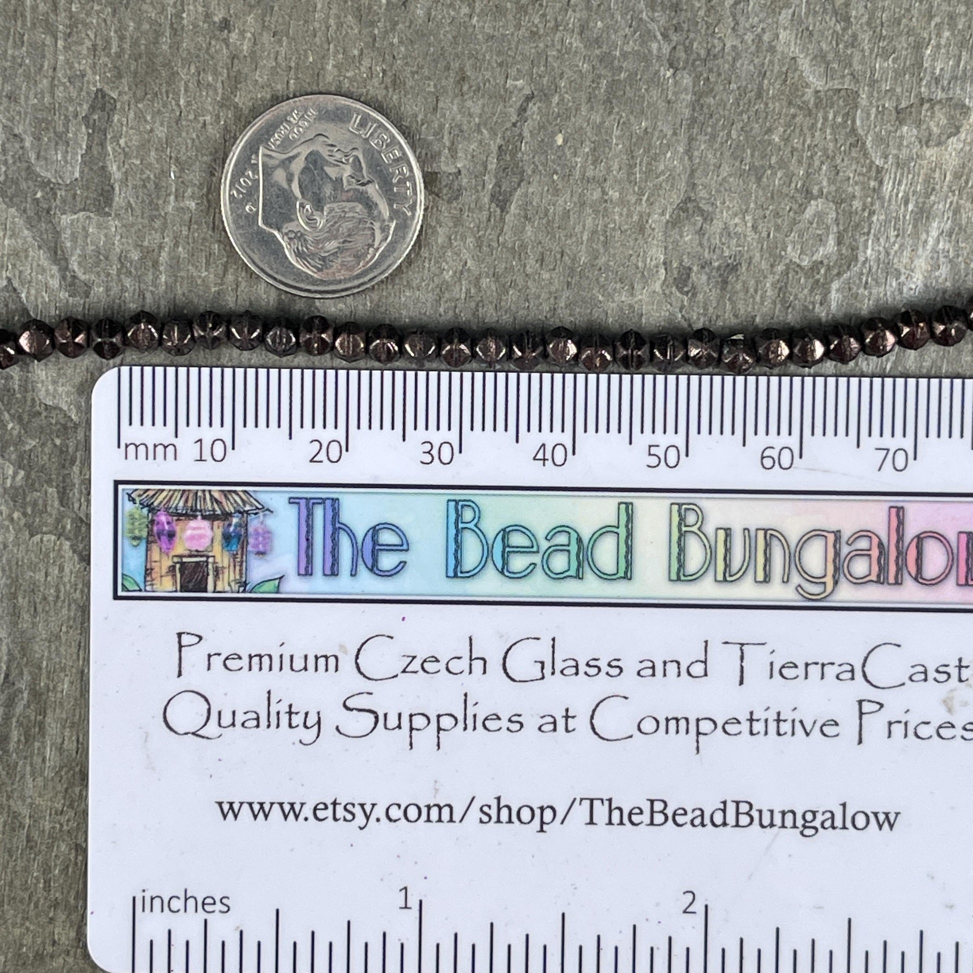 Czech Glass Beads - 3mm English Cut Brown Glass Beads Dark Brown Metallic Matte Dark Bronze Faceted Cube Beads (EC/SM-M14415) * Qty. 50