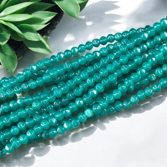 Czech Glass Beads - 3mm English Cut, Atlantic Green Beads, Small Milky Green (EC3/SM-52060) * Qty. 50