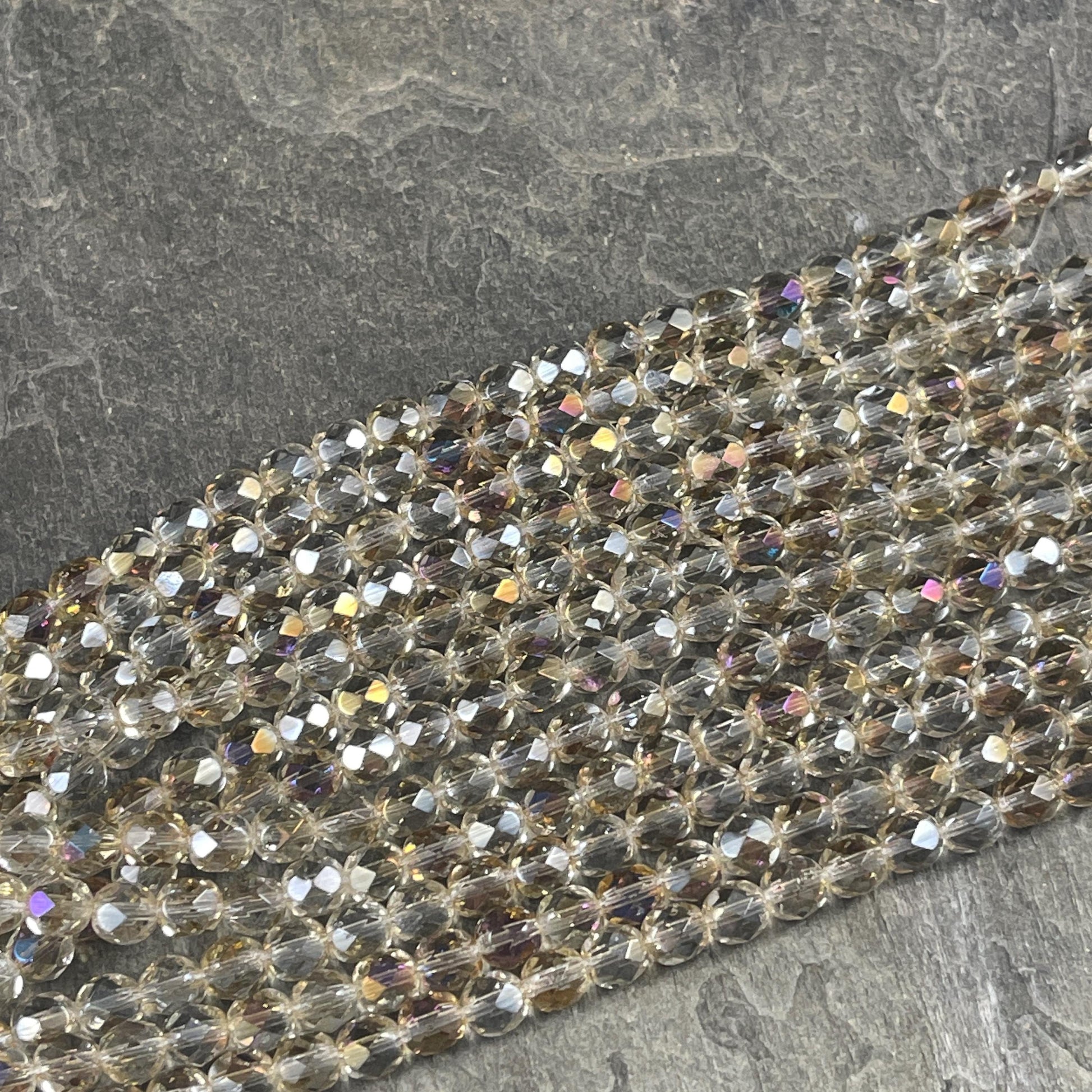 Czech Glass Beads - 6mm Faceted Round Beads, Twighlight Crystal (FP6/SM-W0003) * Qty. 25