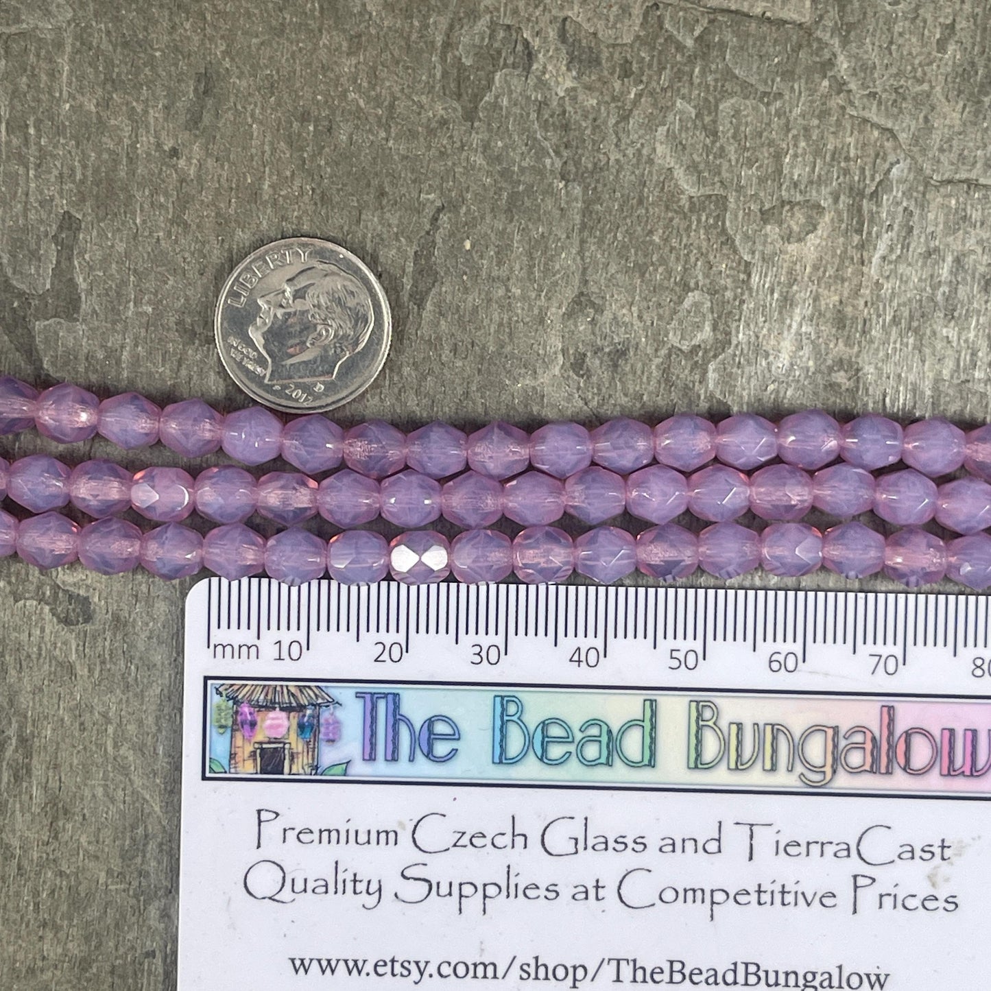 Czech Glass Beads - 6mm Faceted Round Beads, Milky Lavender (FP6/SM-71010L) * Qty. 25