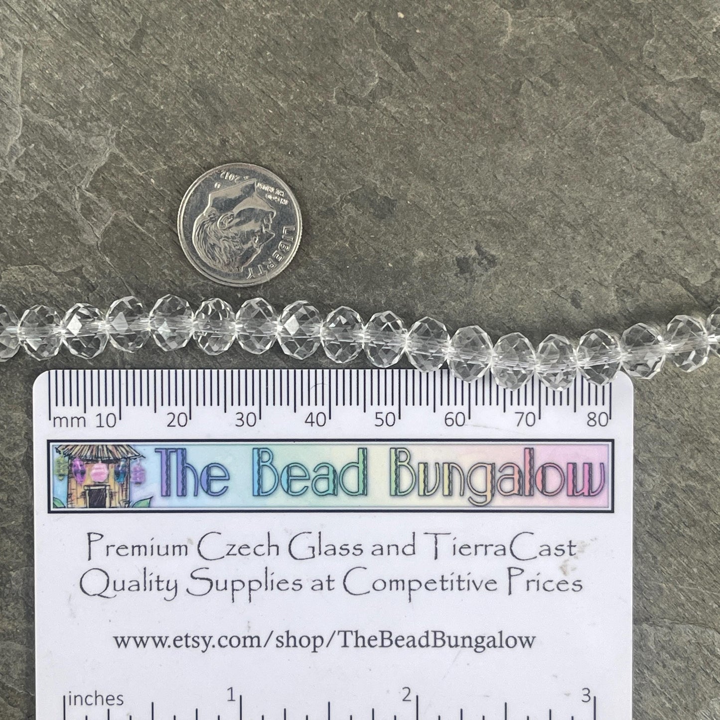 Faceted 8x6mm Rondelle, Crystal Clear Glass Beads, Diamond-like Glass Rondelles (Clear-8) * 36 Beads