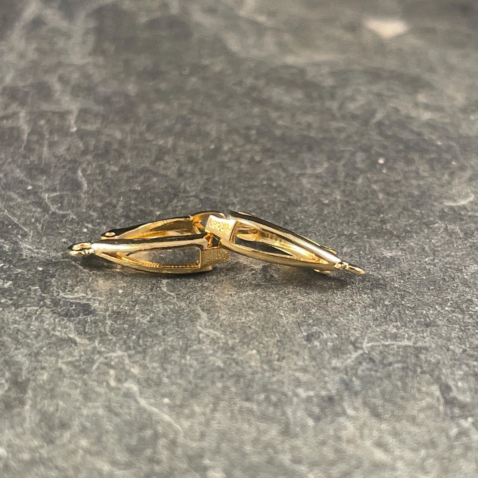 Locking Lever Back Ear Wires, 24k Gold Plated Plated Brass, Nickel Free (PF/828-12) * Qty. 4