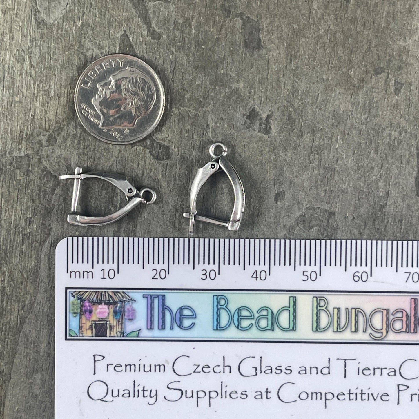 Locking Lever Back Ear Wires, Antiqued Silver Plated Brass (PF/828-77) * Qty. 4