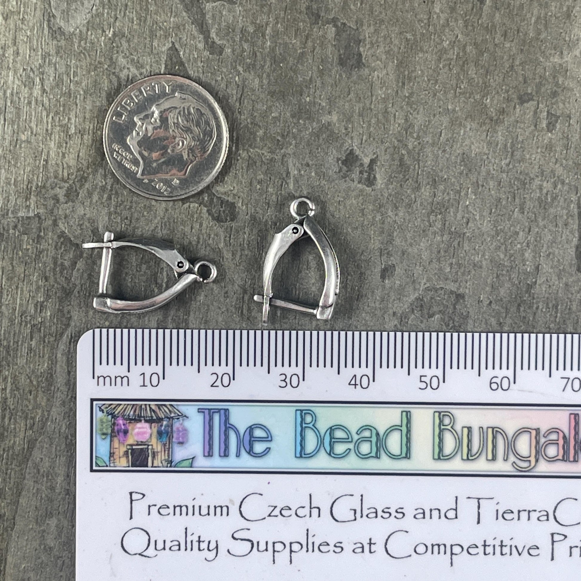 Locking Lever Back Ear Wires, Antiqued Silver Plated Brass (PF/828-77) * Qty. 4
