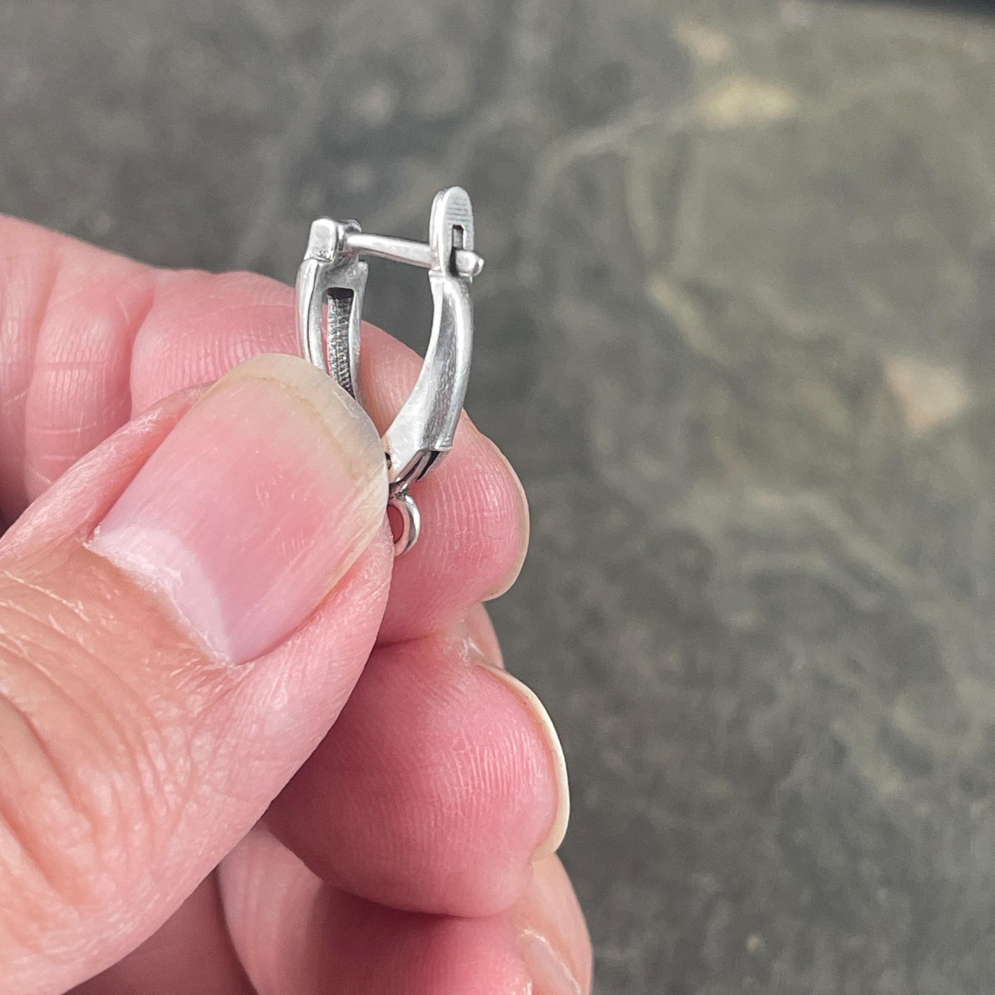 Locking Lever Back Ear Wires, Shiny Silver Plated Brass, Nickel Free (PF/828-10) * Qty. 4