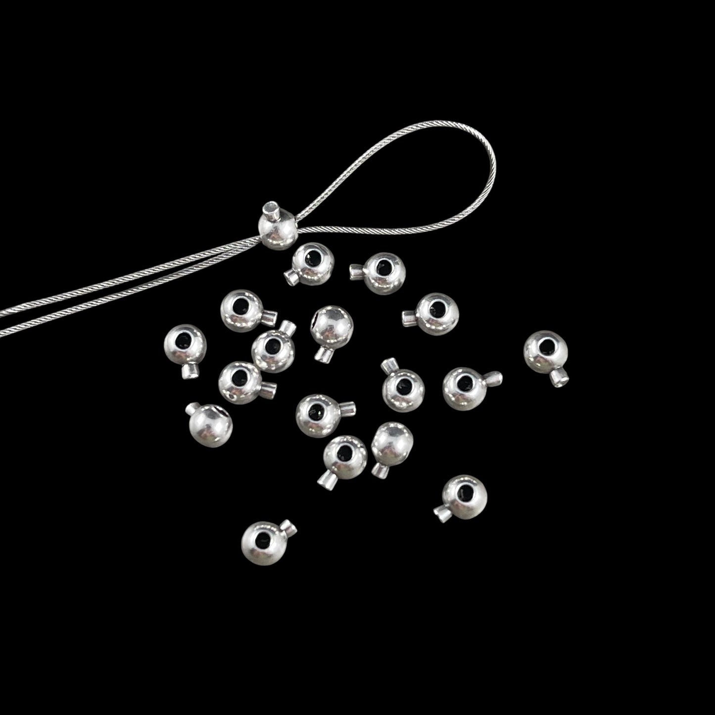 Round Crimp Bead, 3.2mm Stopper Beads, Fine Silver Plated Brass, Nickel Free Round Crimp (PF/929-32-77) * Qty. 20