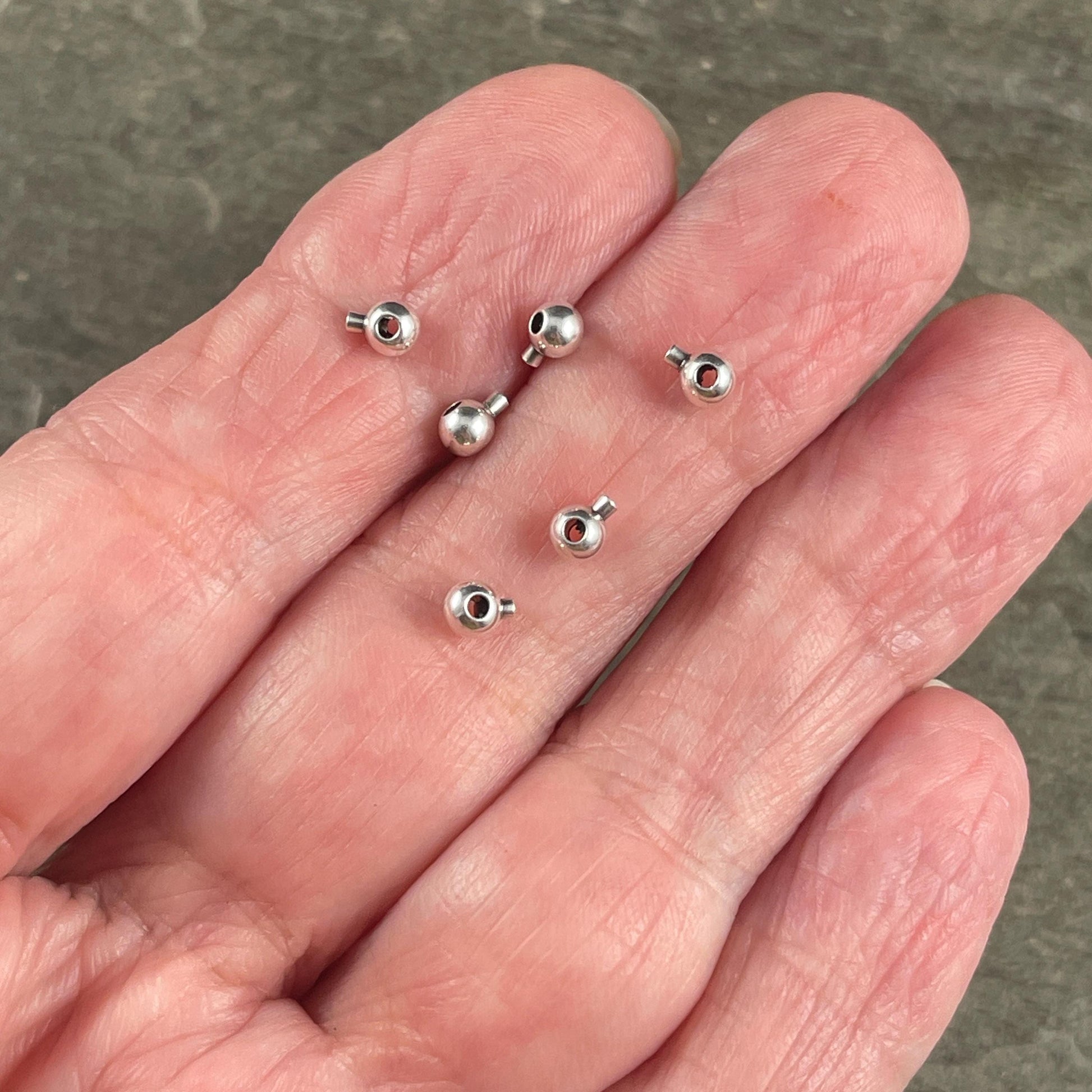 Round Crimp Bead, 3.2mm Stopper Beads, Fine Silver Plated Brass, Nickel Free Round Crimp (PF/929-32-77) * Qty. 20