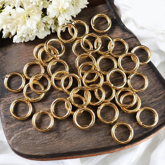 8mm Gold Plated Jump Rings, 16g Gold Jump Rings, Open Jump Rings (FMG/5166) * Qty. 50