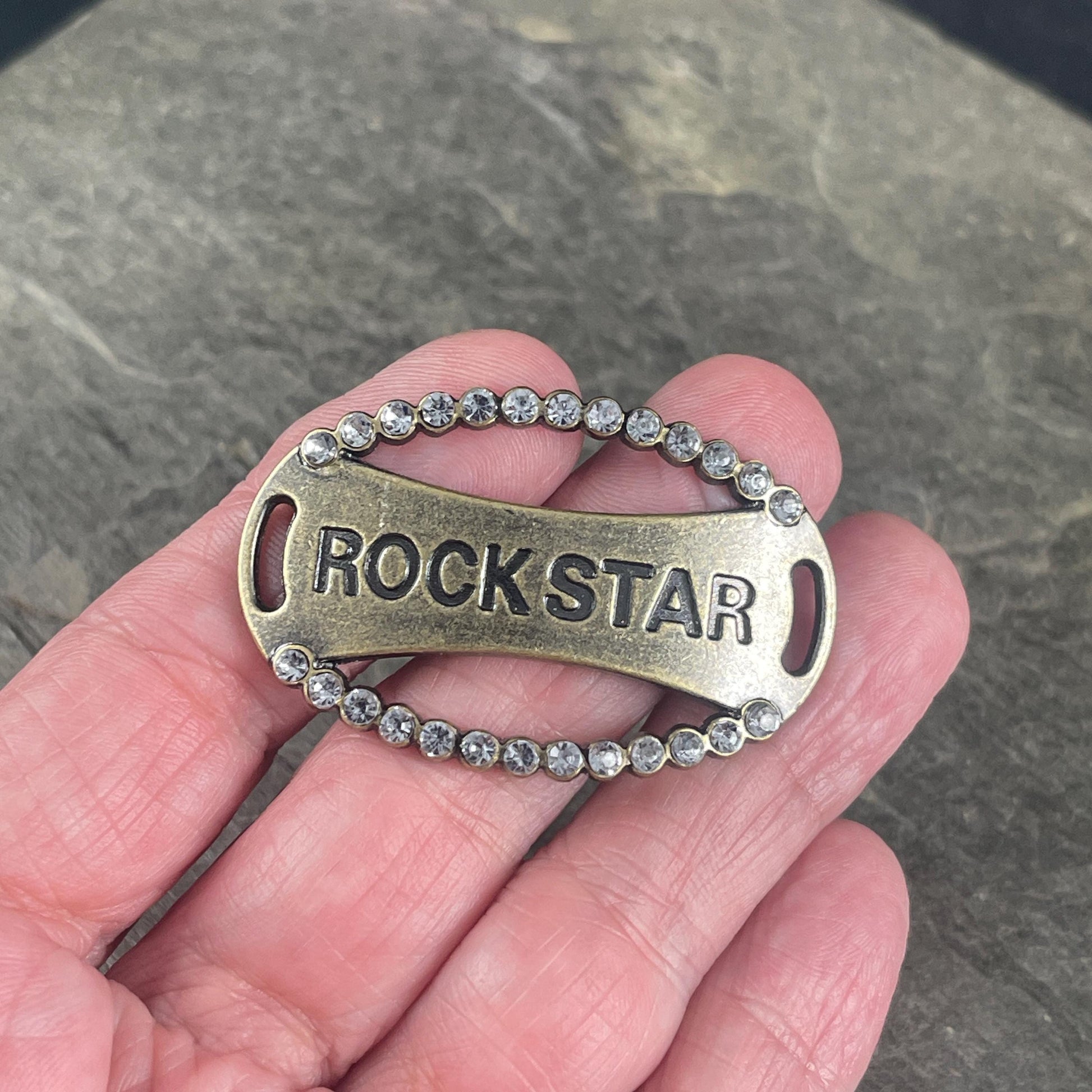Link, Connector, Boot Bracelet Components, Rhinestone Rockstar Link for Jewelry * Qty. 1