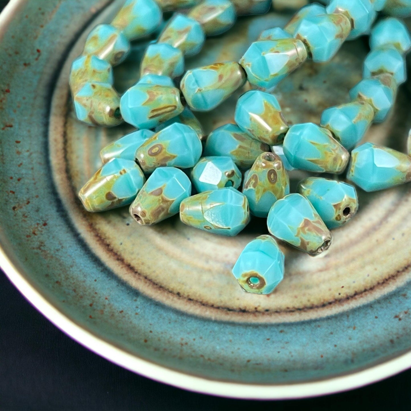 Czech Glass Beads, Colorful Mix of Faceted Teardrop Pairs, 8mm Glass Teardrop Assortment (BBEM/628.06) * Qty. 20