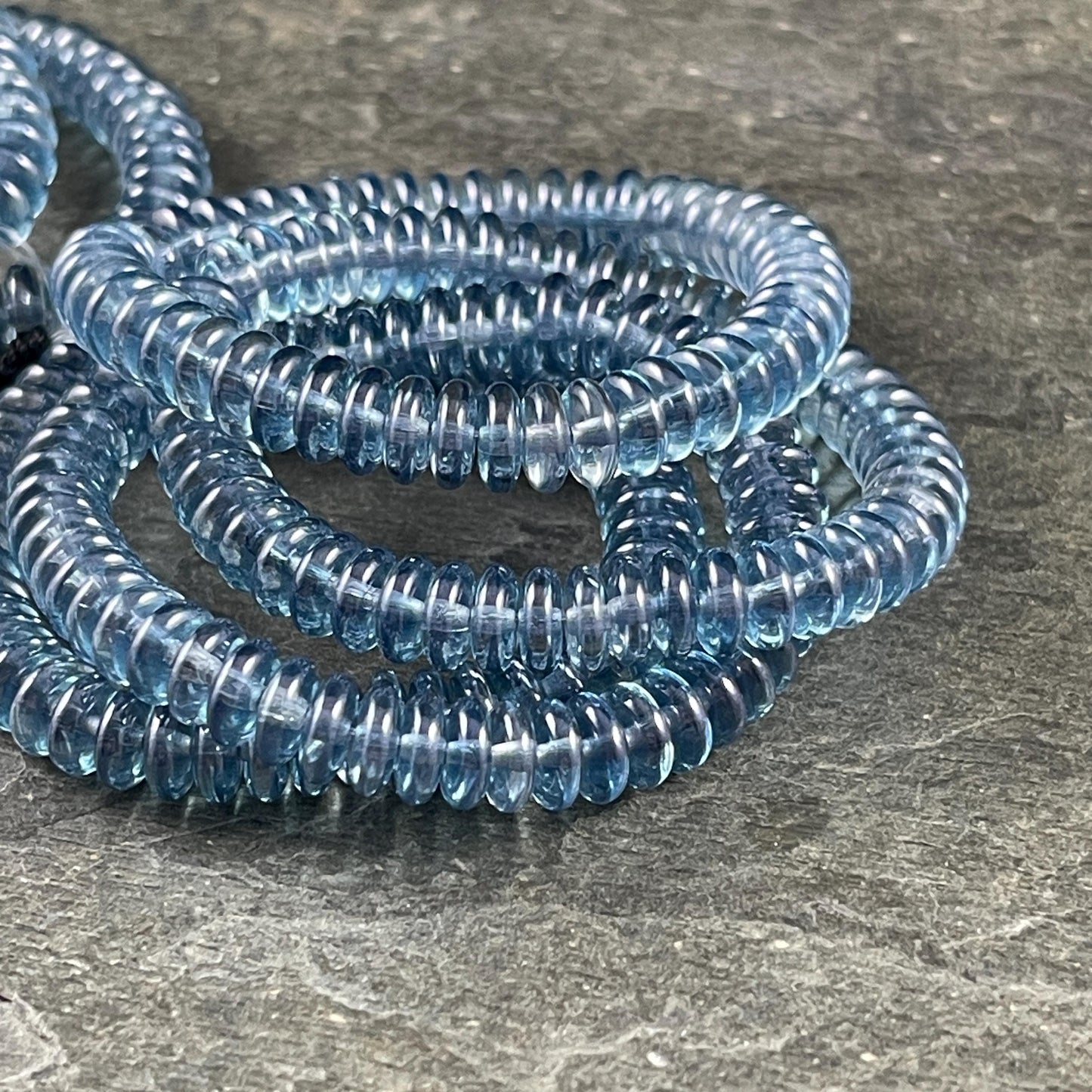 Czech Glass Beads - Transparent Light Sapphire with Luster Shine Light Blue Glass Beads (RD6/N-2095) * Qty. 50
