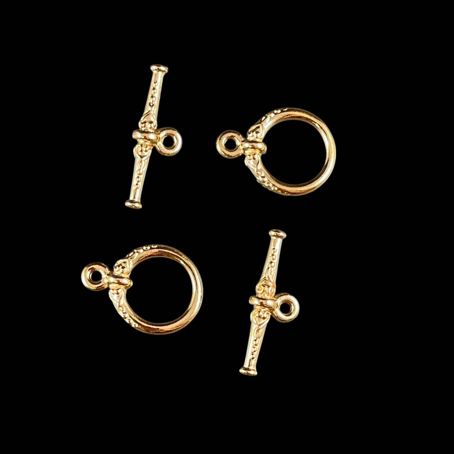TierraCast 15mm Heirloom Toggle Clasp, 24k Gold Plated, Nickel Free (PF/947-12) * Qty. 2