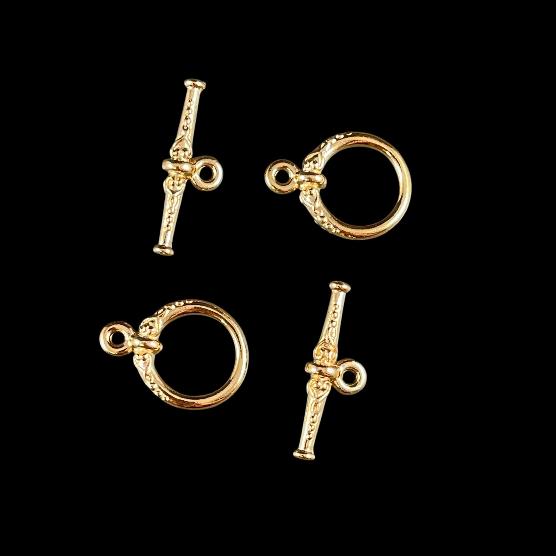 TierraCast 15mm Heirloom Toggle Clasp, 24k Gold Plated, Nickel Free (PF/947-12) * Qty. 2