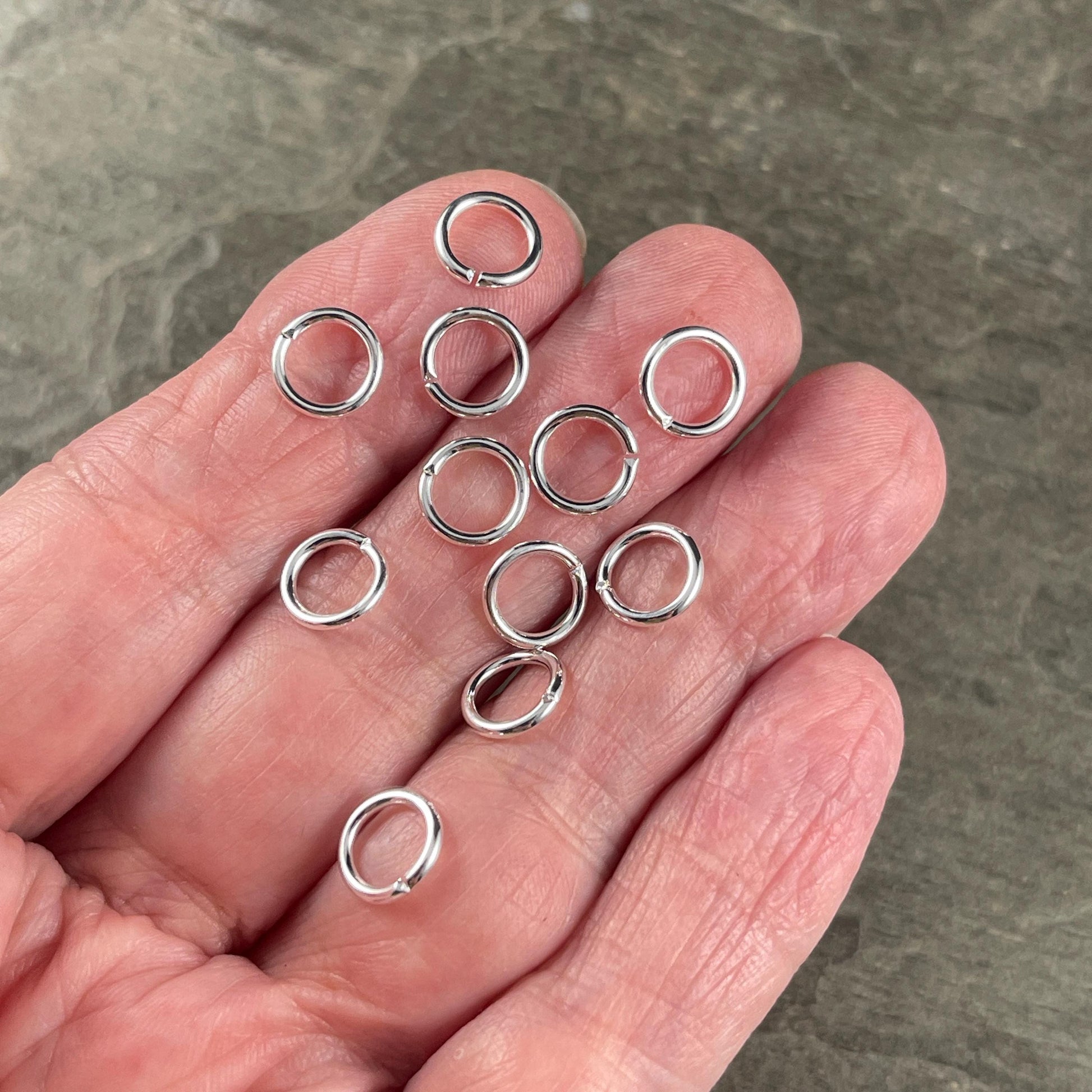 8mm Silver Plated Jump Rings, 16g Silver Jump Rings, Open Jump Rings (FMG/5170) * Qty. 100
