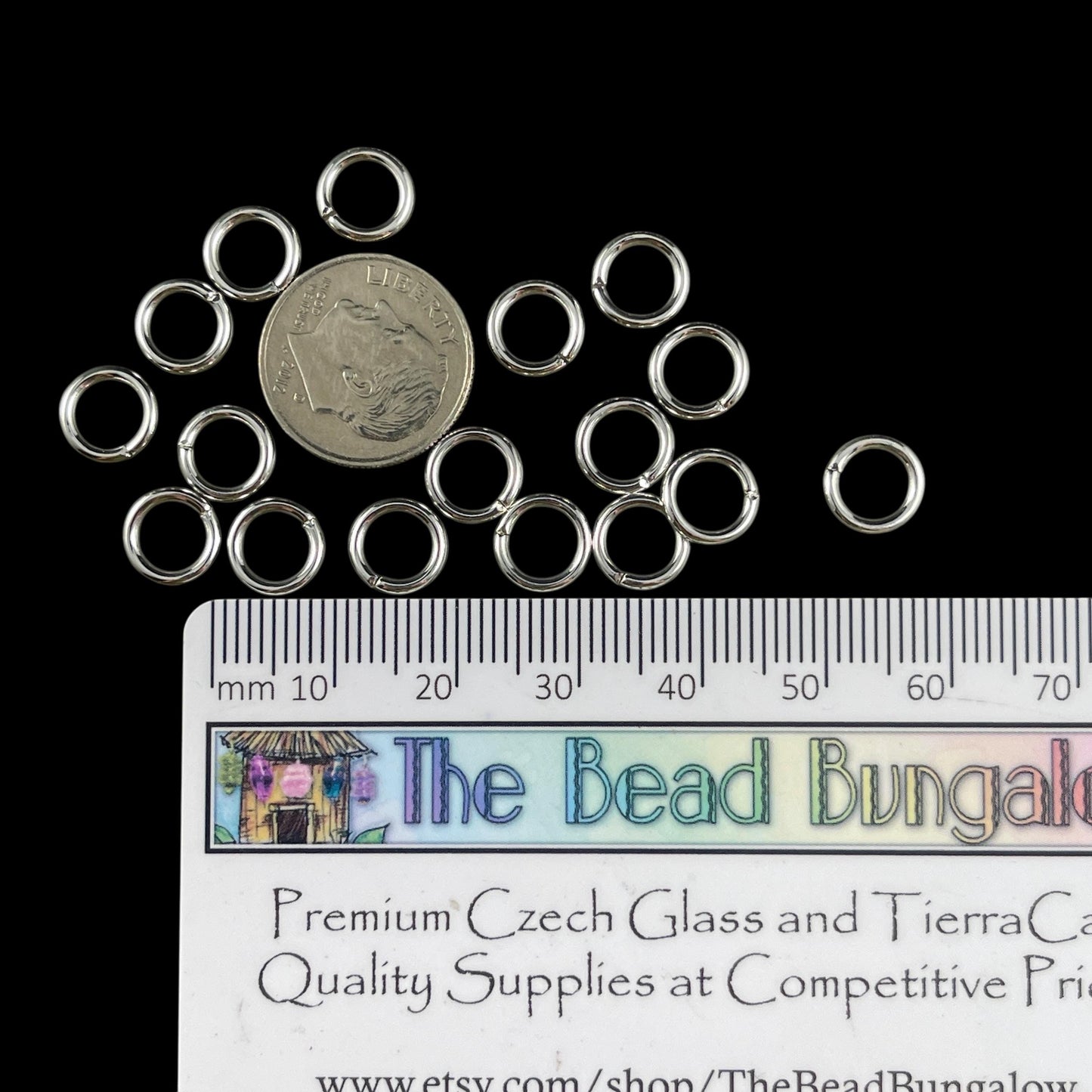 8mm Silver Plated Jump Rings, 16g Silver Jump Rings, Open Jump Rings (FMG/5170) * Qty. 100