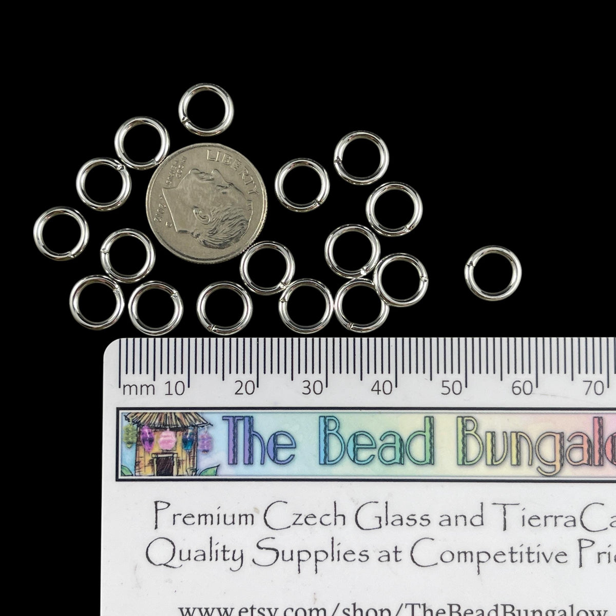8mm Round Jump Rings, 16g Open, Silver Plated Brass (FMG/5170) * Qty. 100