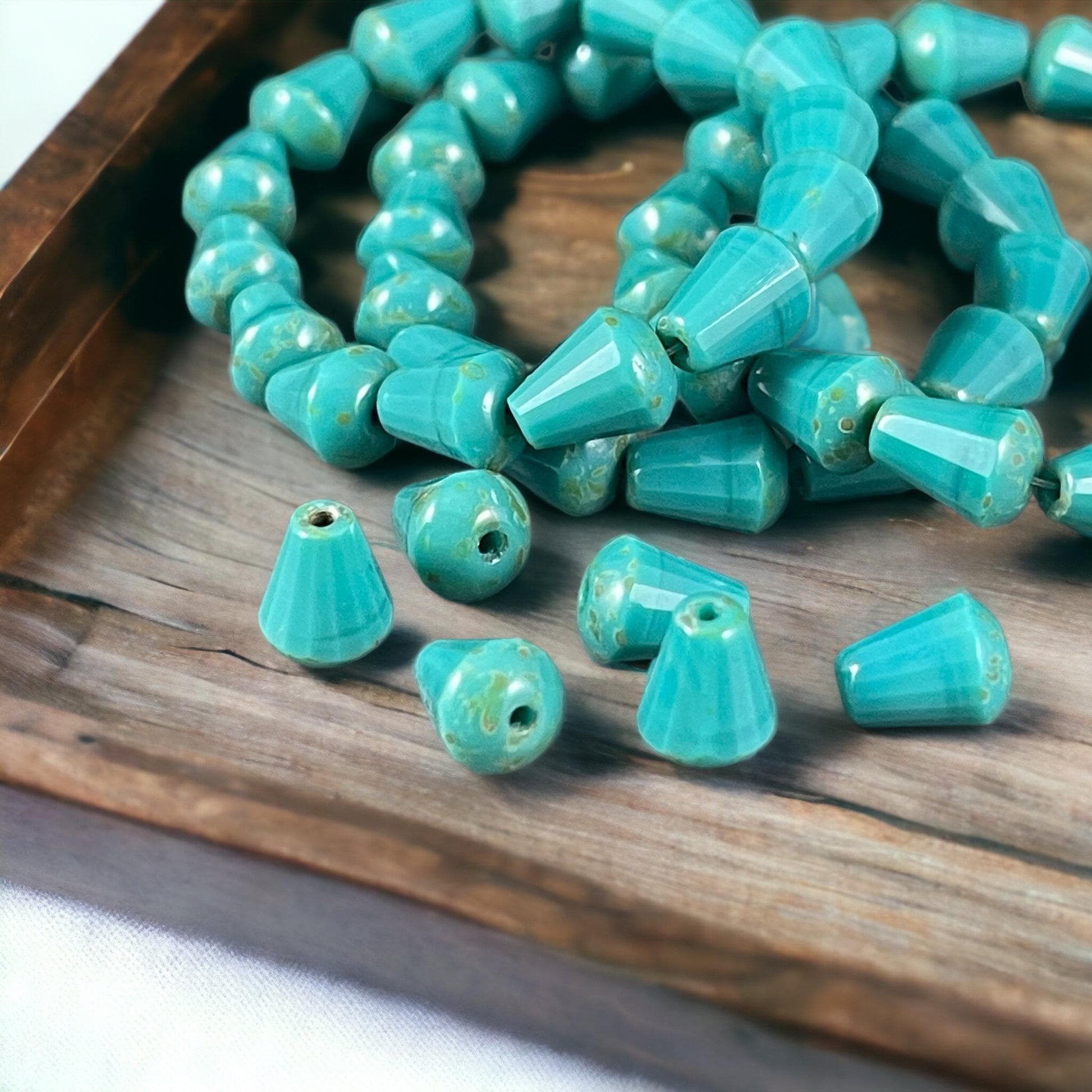 Czech Glass Beads, Colorful Mix of Faceted Teardrop Pairs, 8mm Glass Teardrop Assortment (BBEM/628.05) * Qty. 18