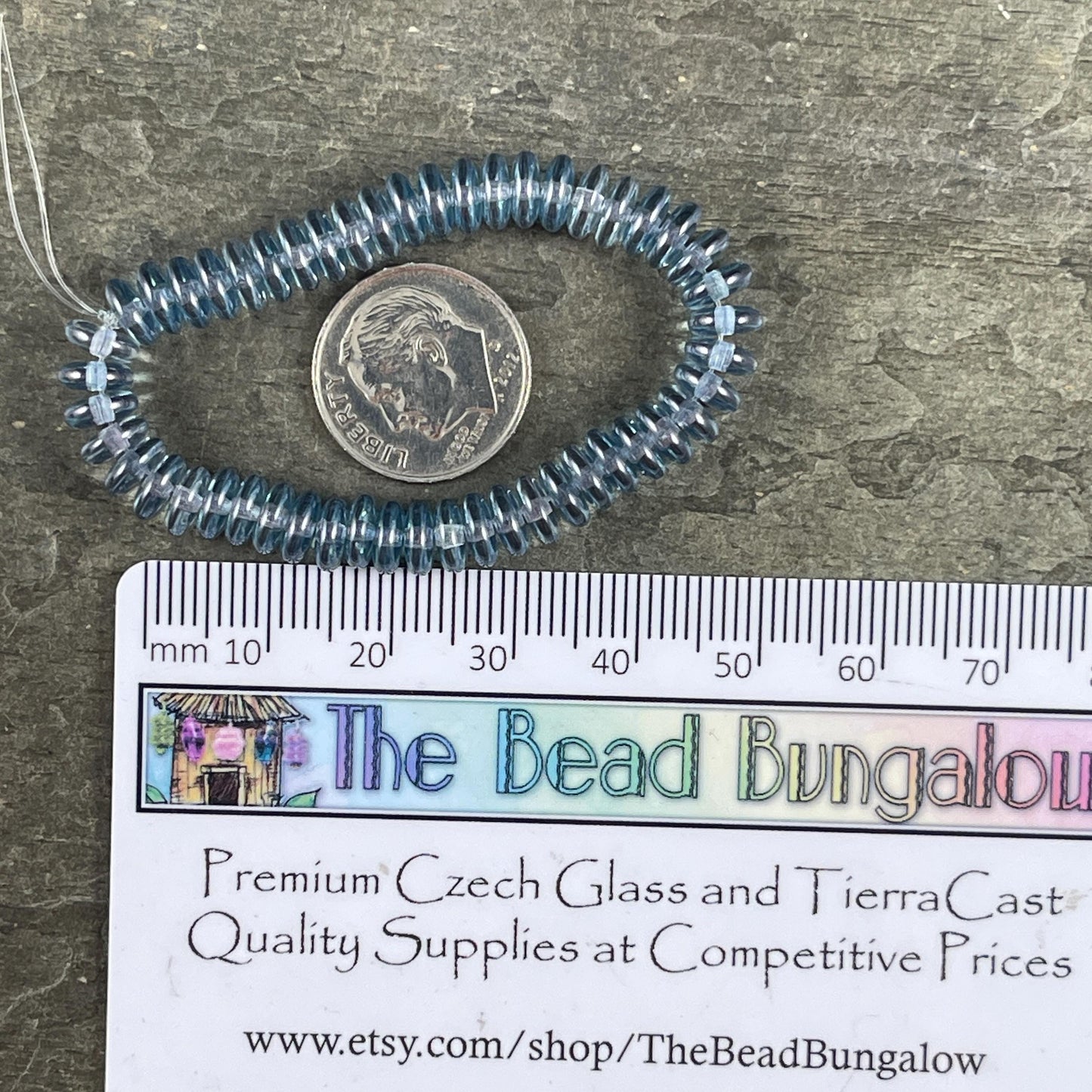 Czech Glass Beads - Transparent Light Sapphire with Luster Shine Light Blue Glass Beads (RD6/N-2095) * Qty. 50