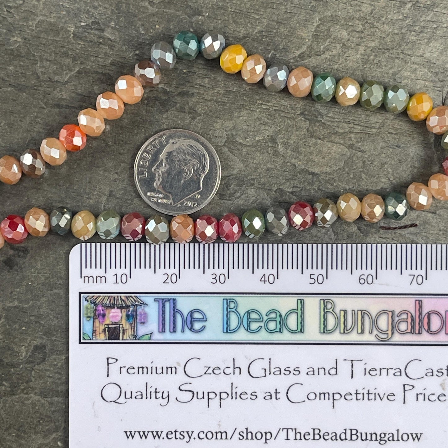 6x5mm Faceted Glass Beads, Mulit-Colored Faceted Rondelles, Fall Colors (Asst-6) * 80 Beads