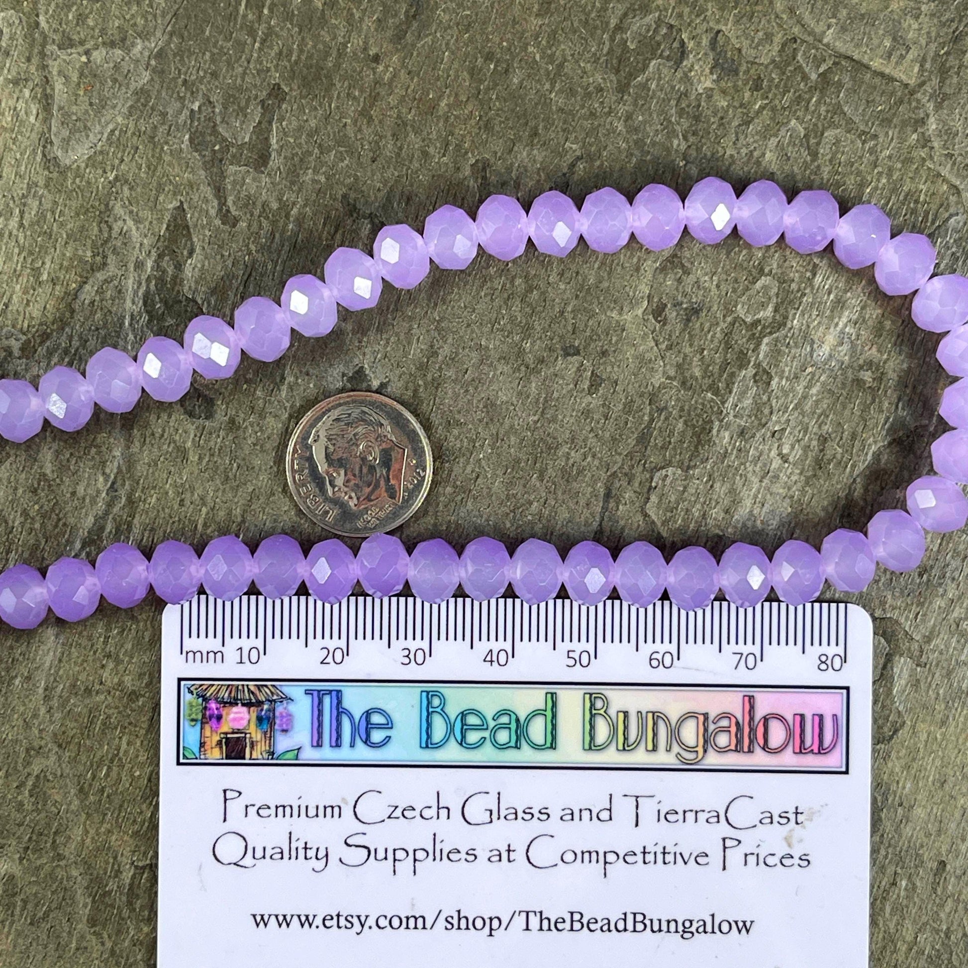Milky Lilac 8x6mm Rondelle, Pastel Light Purple Faceted Glass Beads (MilkyLilac) * 36 Beads
