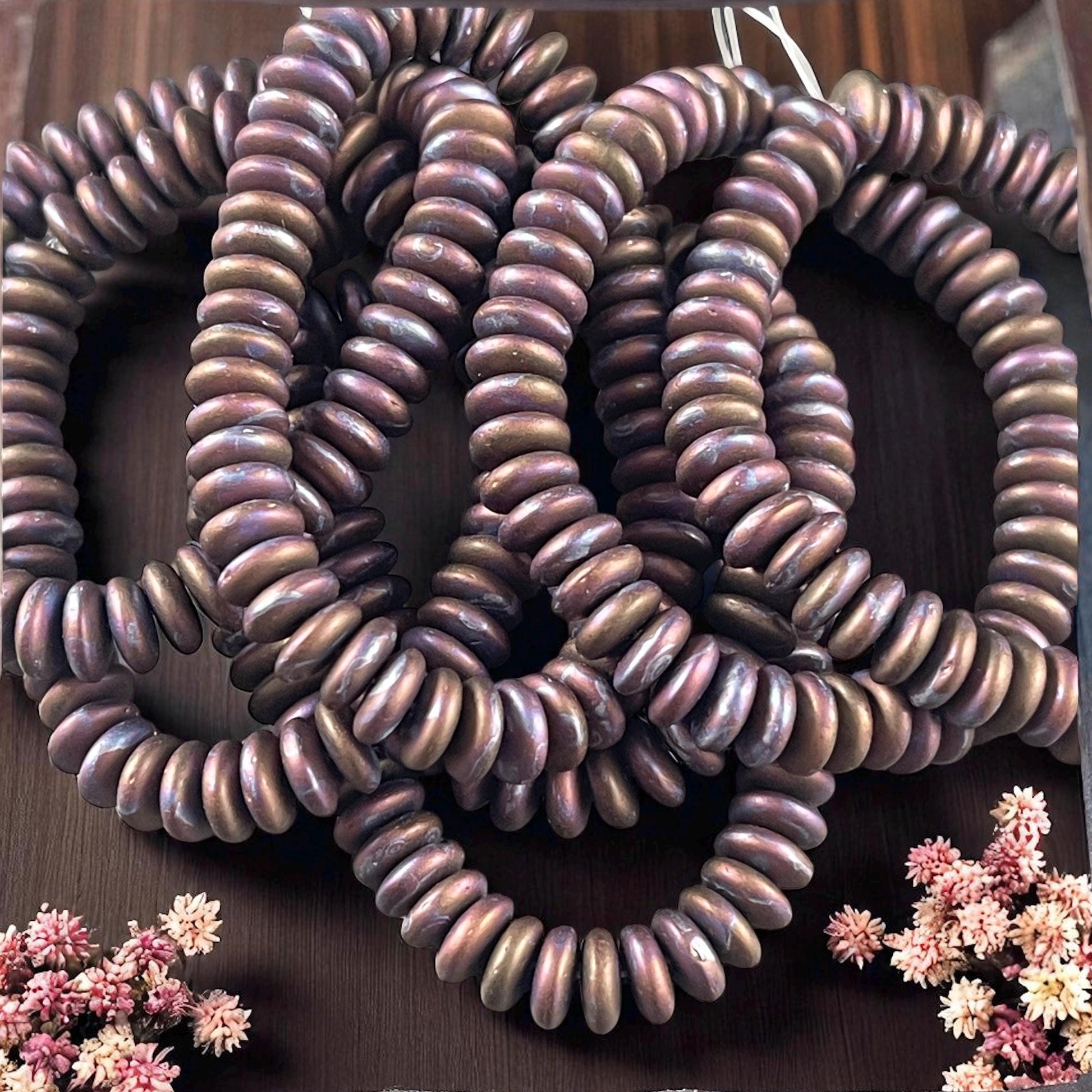 Czech Glass Beads - Matte Bronze, Dark Brown Beads, 6x2mm Rondelle (RD6/RJ-4531) * Qty. 50