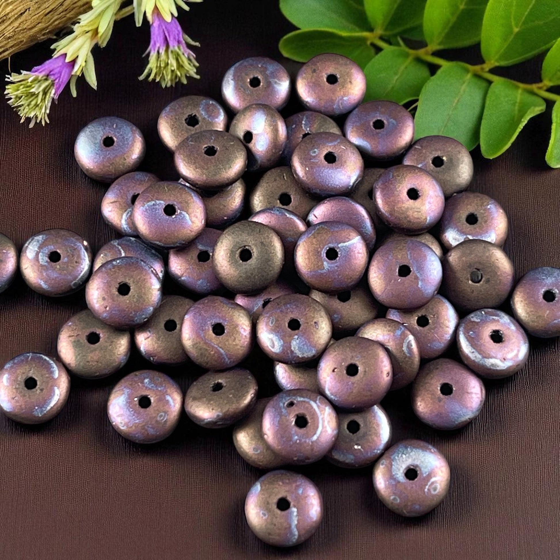 Czech Glass Beads - Matte Bronze, Dark Brown Beads, 6x2mm Rondelle (RD6/RJ-4531) * Qty. 50