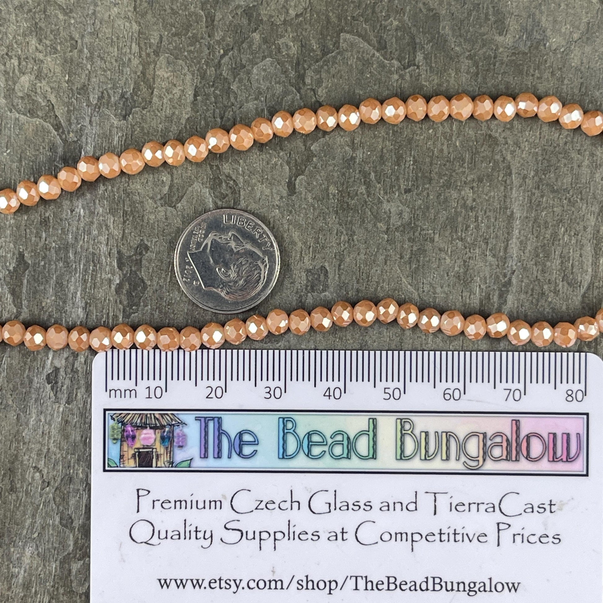 Butterscotch 4x3mm Faceted Glass Beads, Opaque Caramel with AB Finish (CaramelAB-4) * 100 Beads