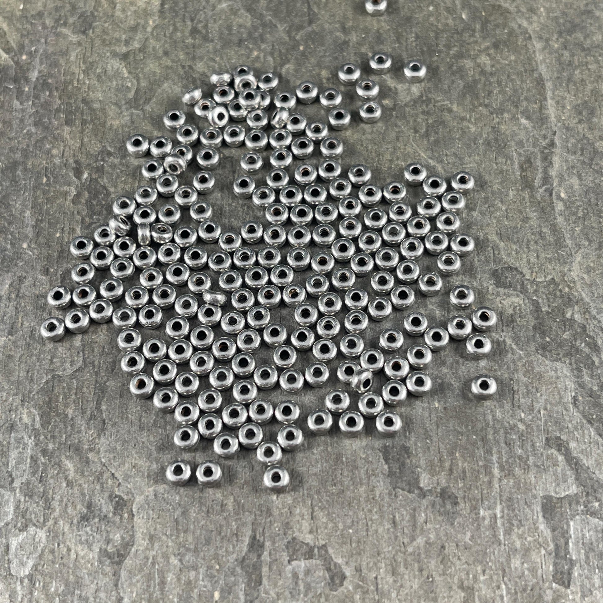 TierraCast 3mm Heishi Bead, Silver Spacer Beads, Tiny Antiqued Pewter Spacer Beads (PF/400-04) * Qty. 50