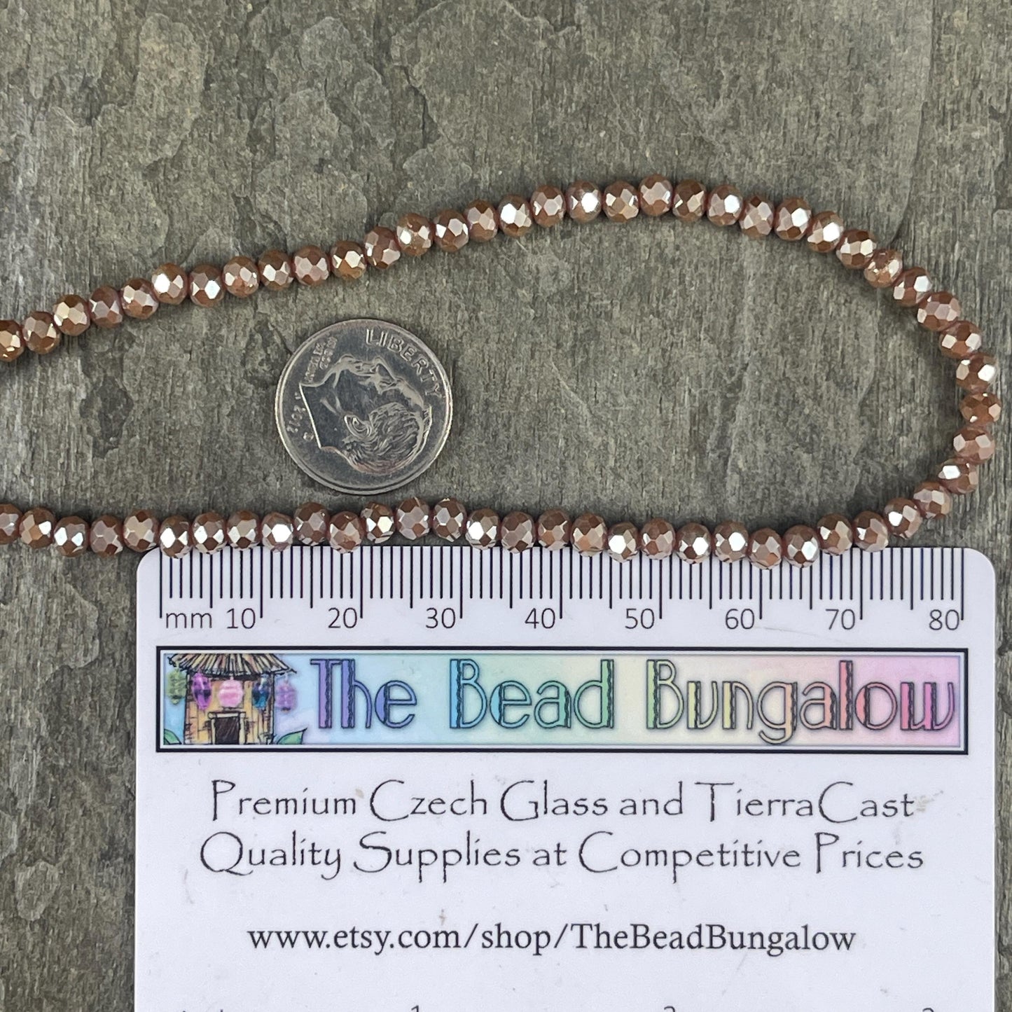 Light Brown 4x3mm Faceted Glass Beads, Opaque Mocha with AB Finish (MochaAB-4) * 100 Beads