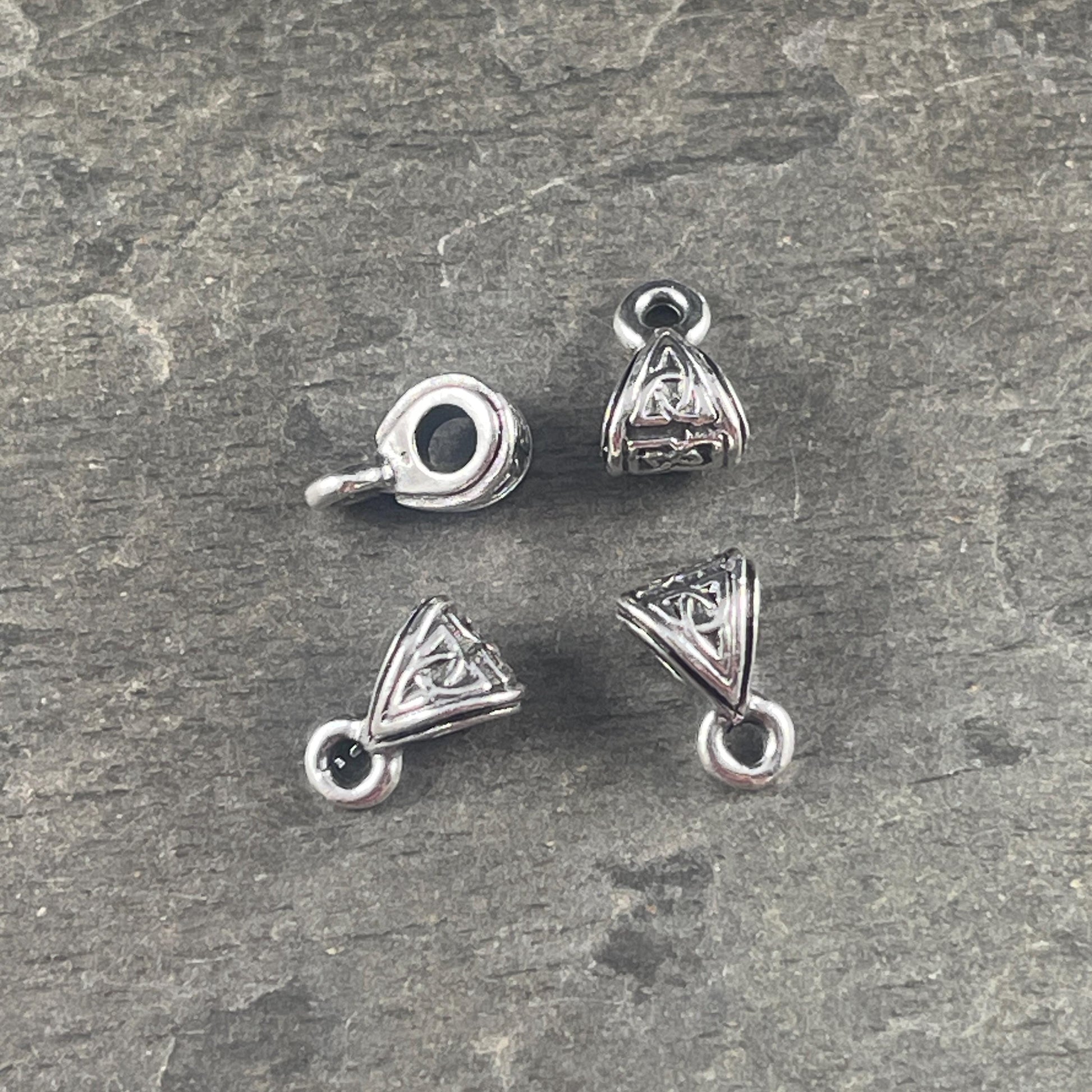 TierraCast Celtic Bail Bead, Antiqued Silver Bail for Leather Cord (PF/0751-77) * Qty. 4