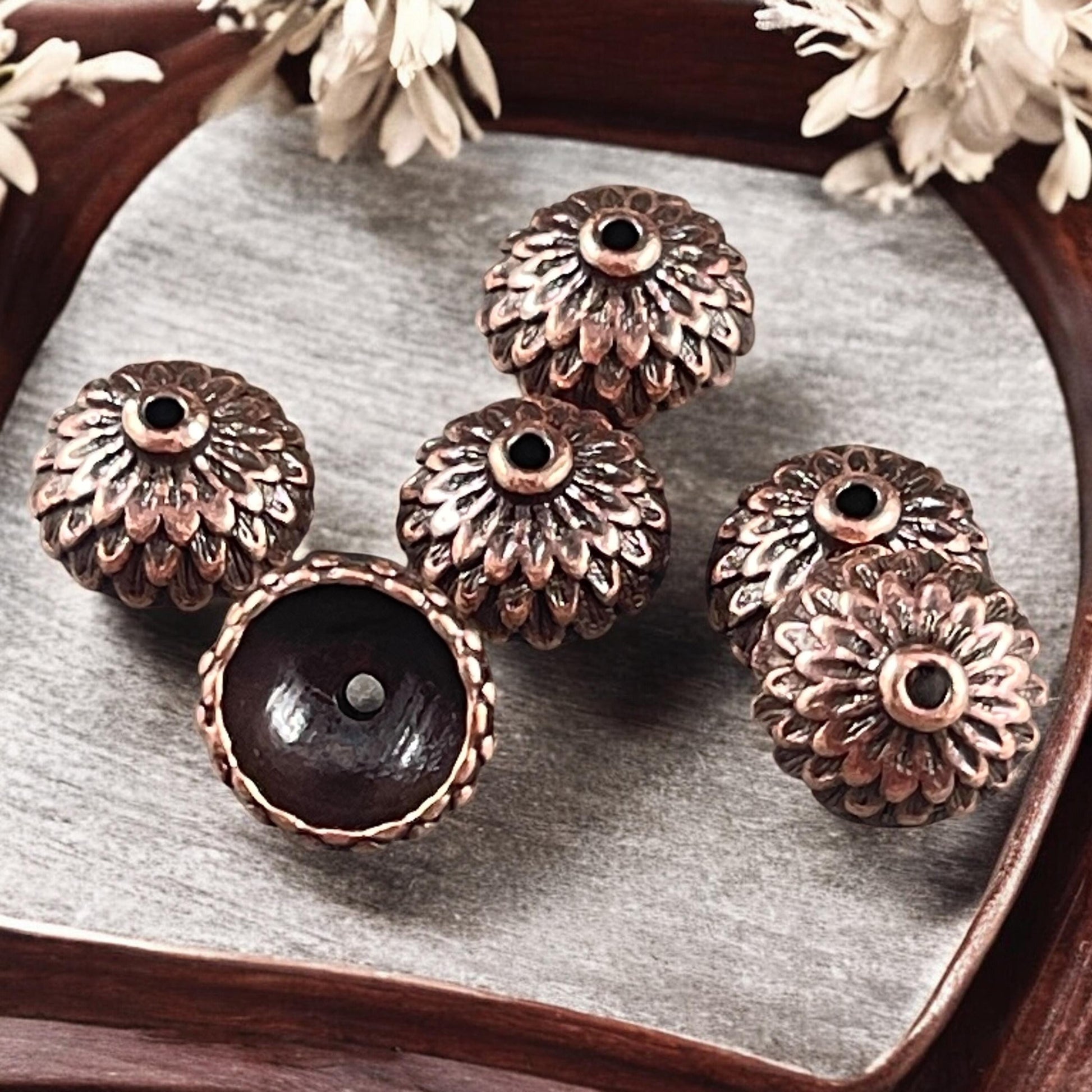 TierraCast 8mm Antiqued Copper Acorn Bead Caps, Woodland Collection (PF/930-87) * Qty. 6