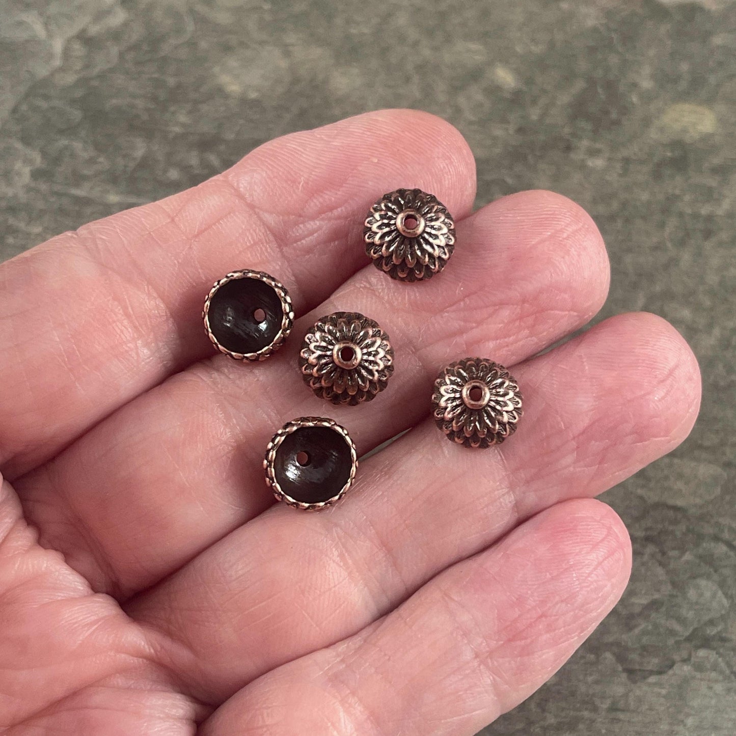 TierraCast 8mm Antiqued Copper Acorn Bead Caps, Woodland Collection (PF/930-87) * Qty. 6
