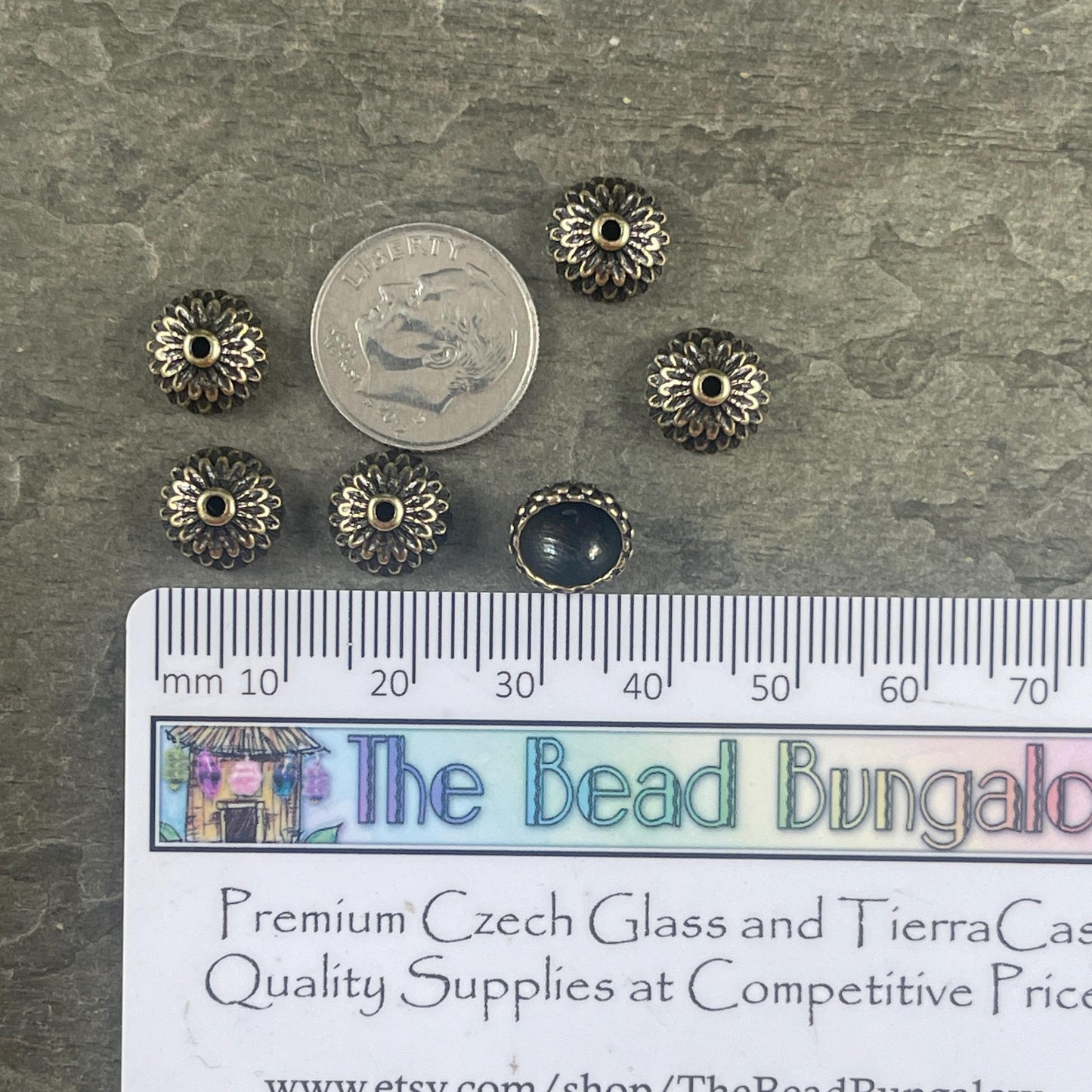 TierraCast 8mm Antiqued Brass Acorn Bead Caps, Woodland Collection (PF/930-57) * Qty. 6