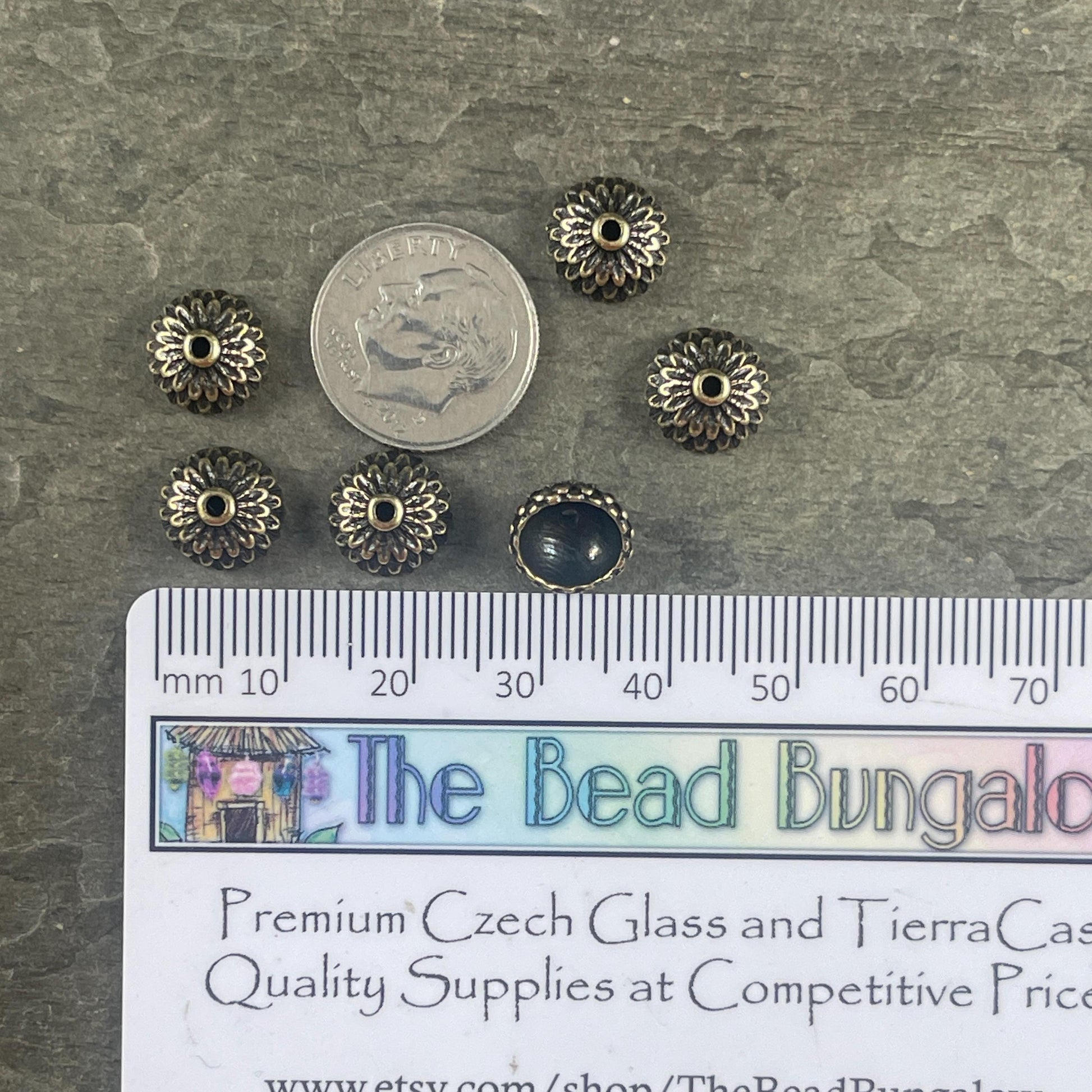 TierraCast 8mm Antiqued Brass Acorn Bead Caps, Woodland Collection (PF/930-57) * Qty. 6