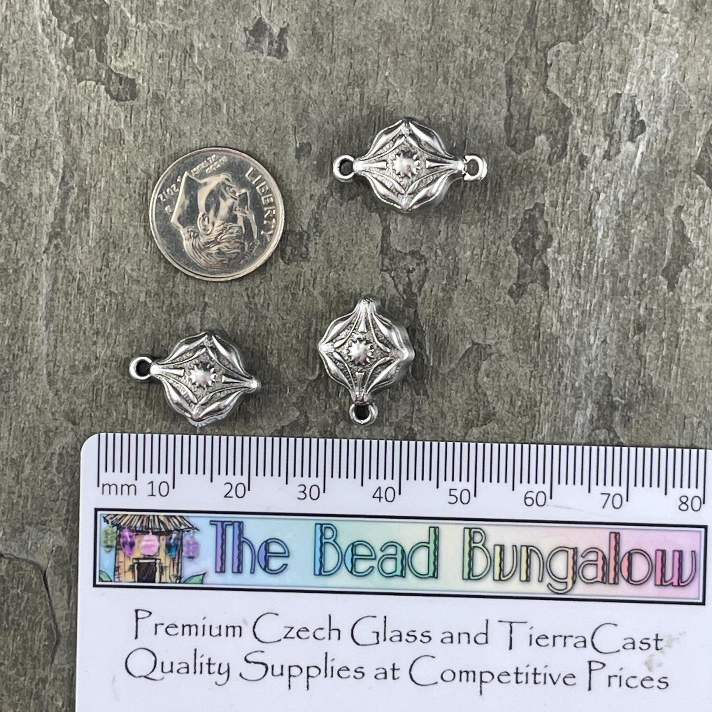 NEW - TierraCast Blossom Collection Magnetic Clasp, Antiqued Silver Diamond Shape Clasp for Jewelry (PF/15211-77) * Qty. 1
