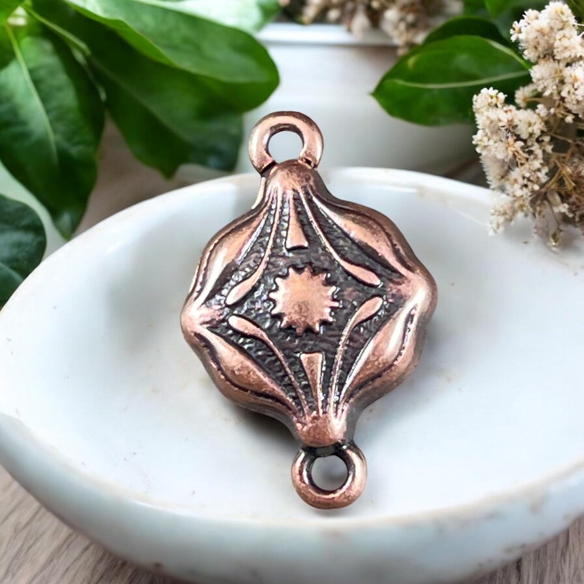 NEW - TierraCast Blossom Collection Magnetic Clasp, Antiqued Copper Diamond Shape Clasp for Jewelry (PF/15211-87) * Qty. 1
