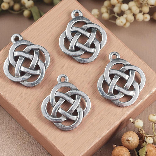 TierraCast Celtic Open Infinity Knot Charm, Antiqued Silver (PF/1030-12) * Qty. 4