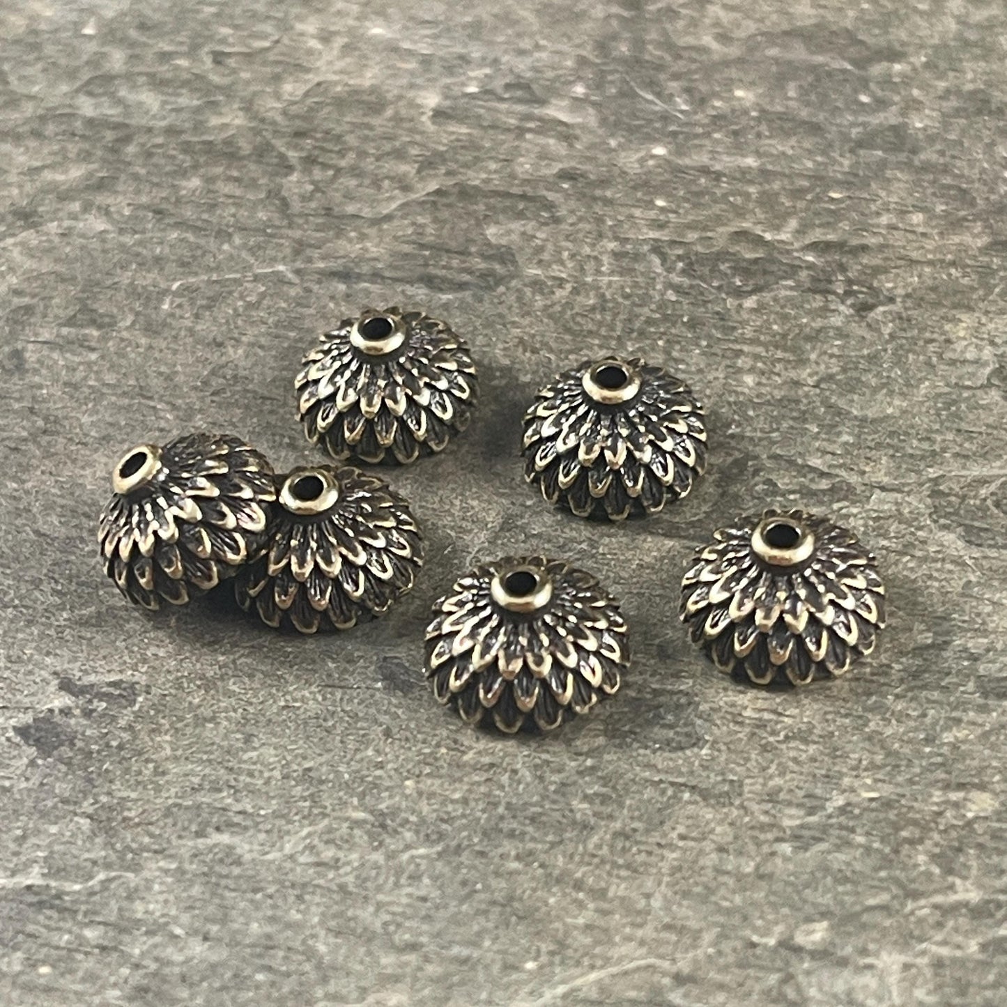 TierraCast 8mm Antiqued Brass Acorn Bead Caps, Woodland Collection (PF/930-57) * Qty. 6