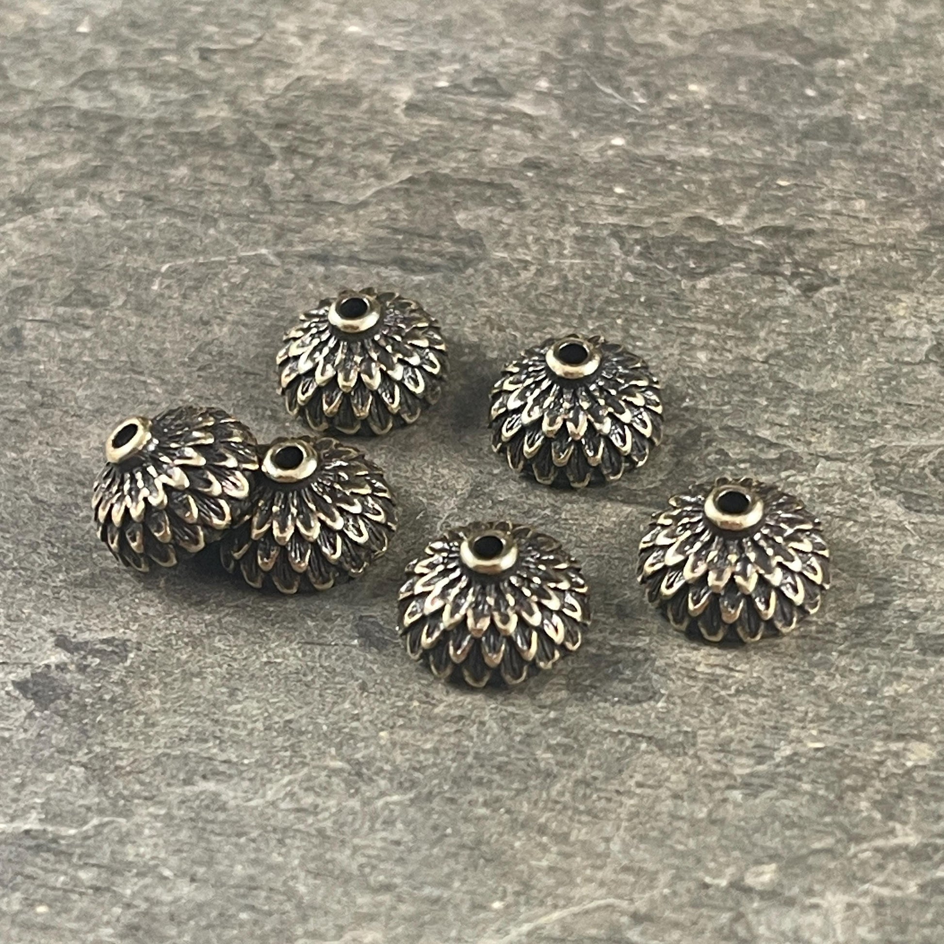 TierraCast 8mm Antiqued Brass Acorn Bead Caps, Woodland Collection (PF/930-57) * Qty. 6