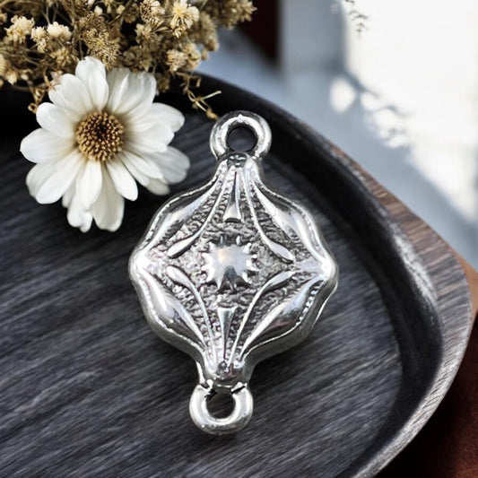 NEW - TierraCast Blossom Collection Magnetic Clasp, Antiqued Silver Diamond Shape Clasp for Jewelry (PF/15211-77) * Qty. 1